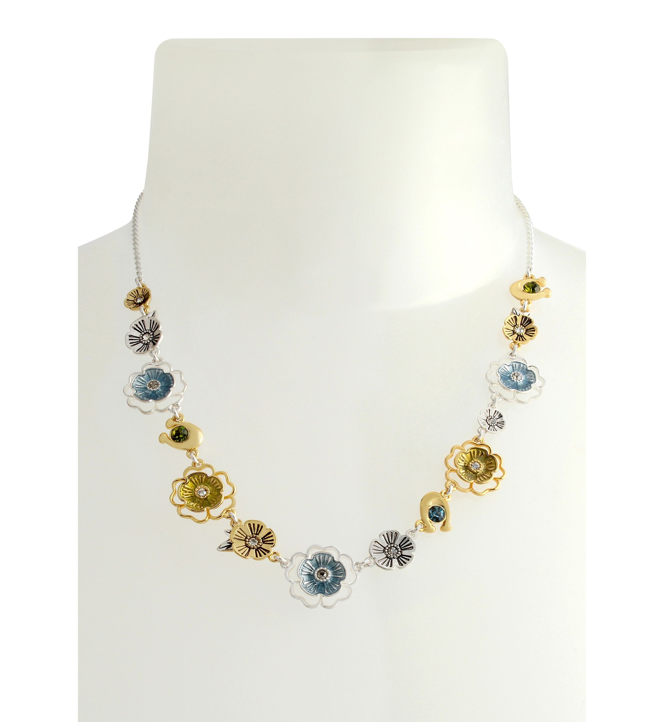 Organic Tea Rose Frontal Necklace