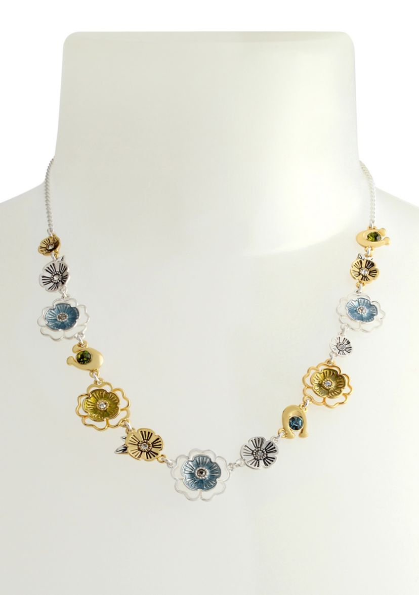Organic Tea Rose Frontal Necklace