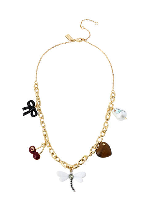 COACH Mixed Charm Frontal Necklace