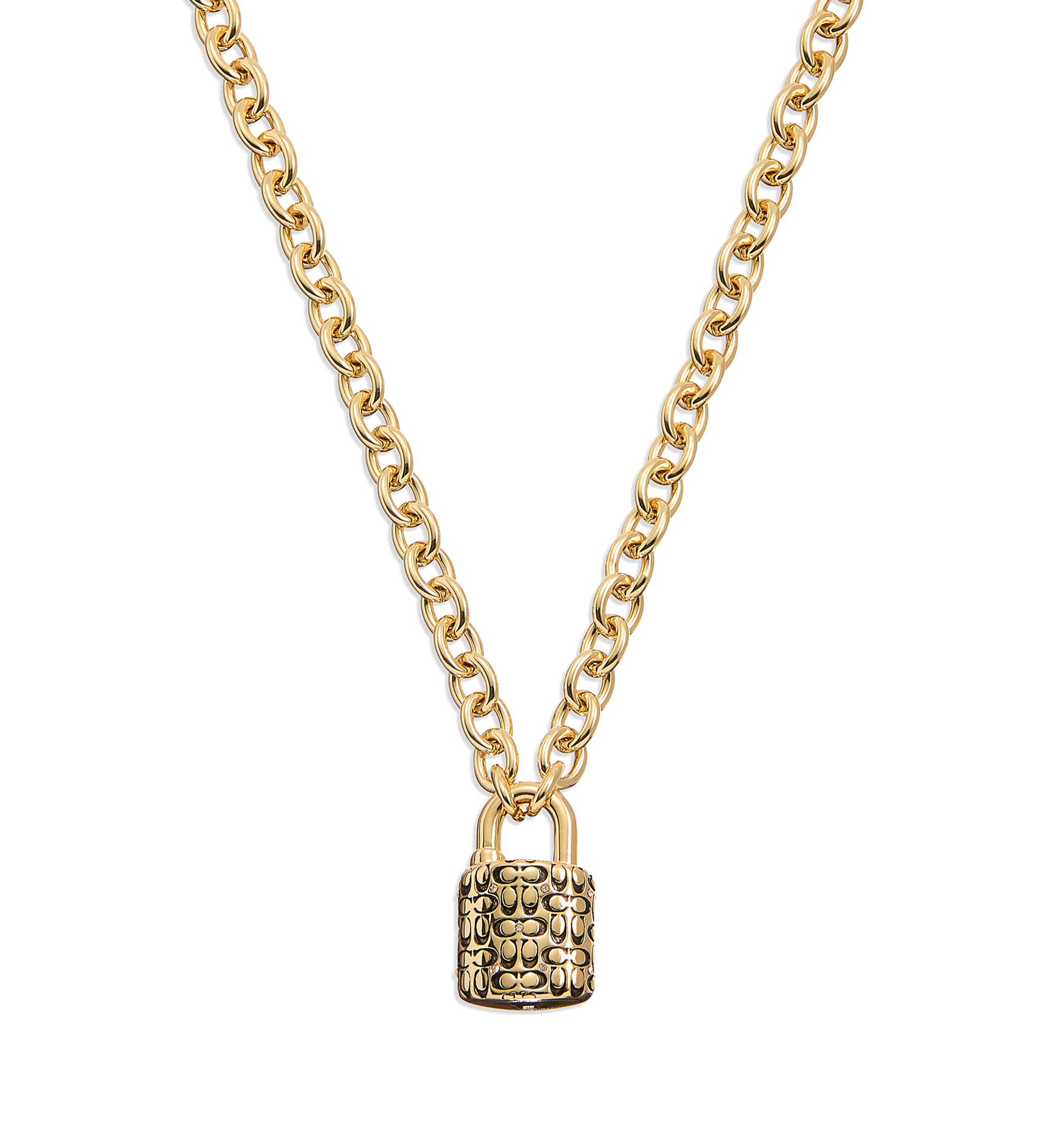 Quilted Padlock Necklace