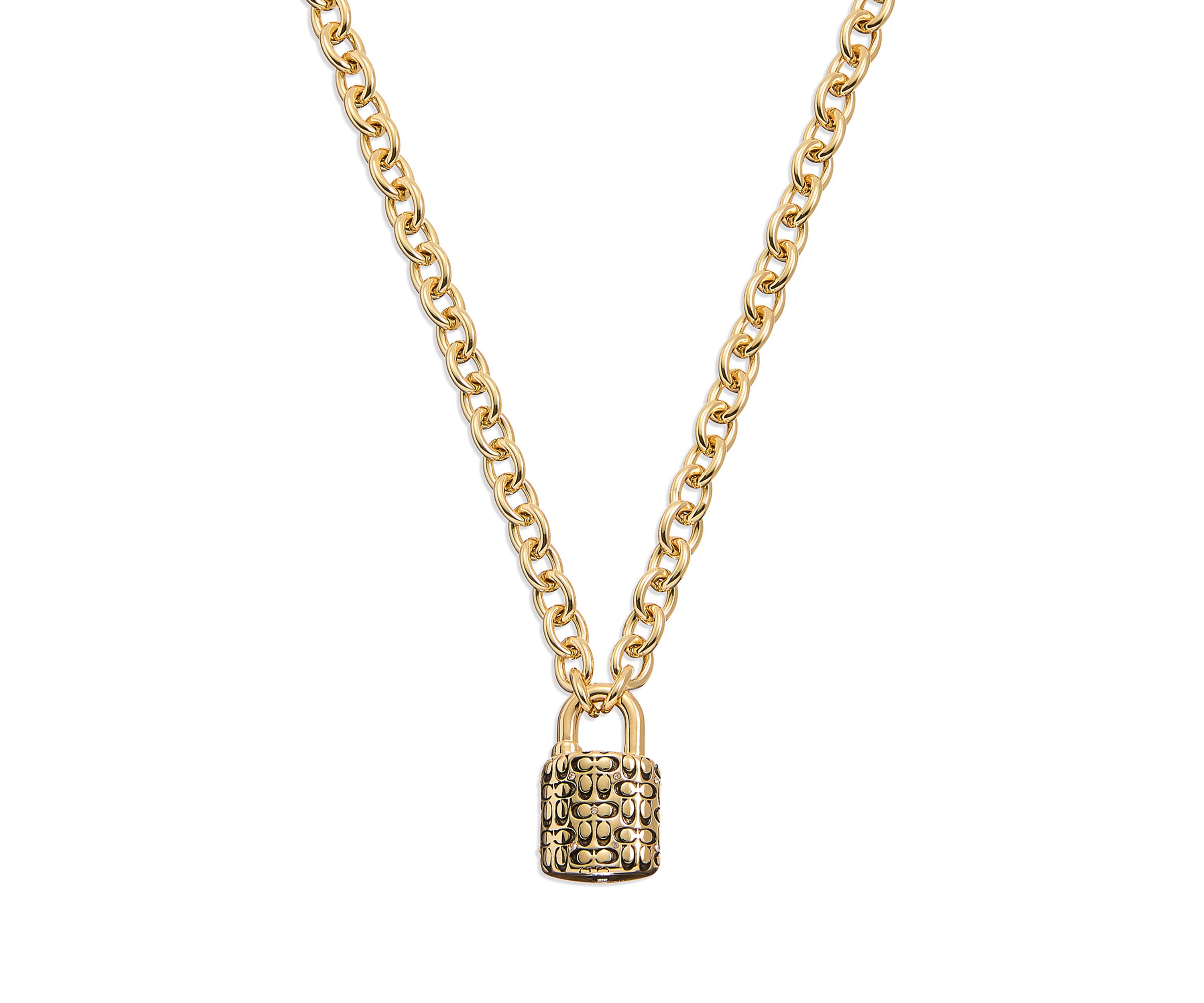 Quilted Padlock Necklace