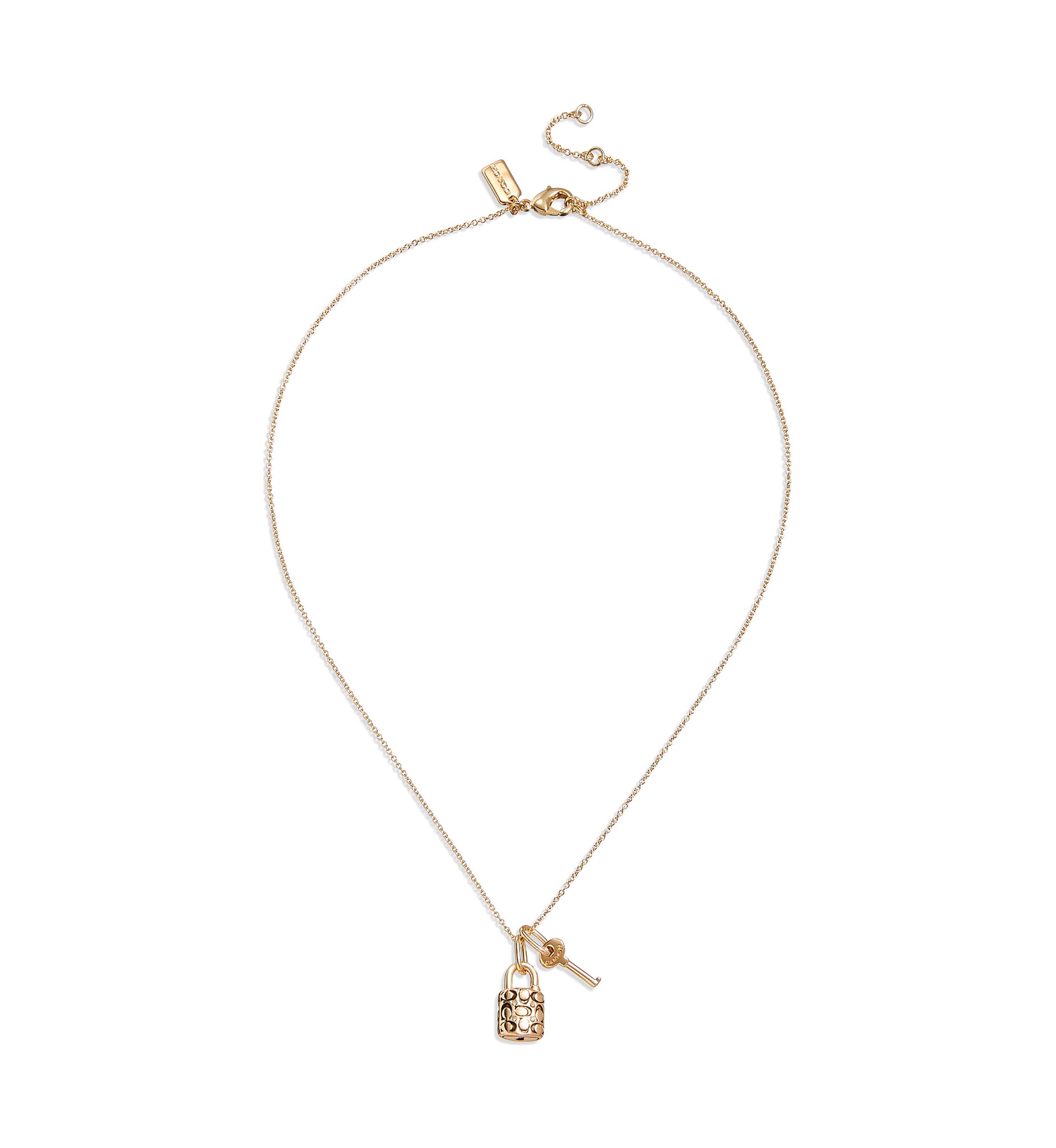Quilted Padlock & Key Necklace