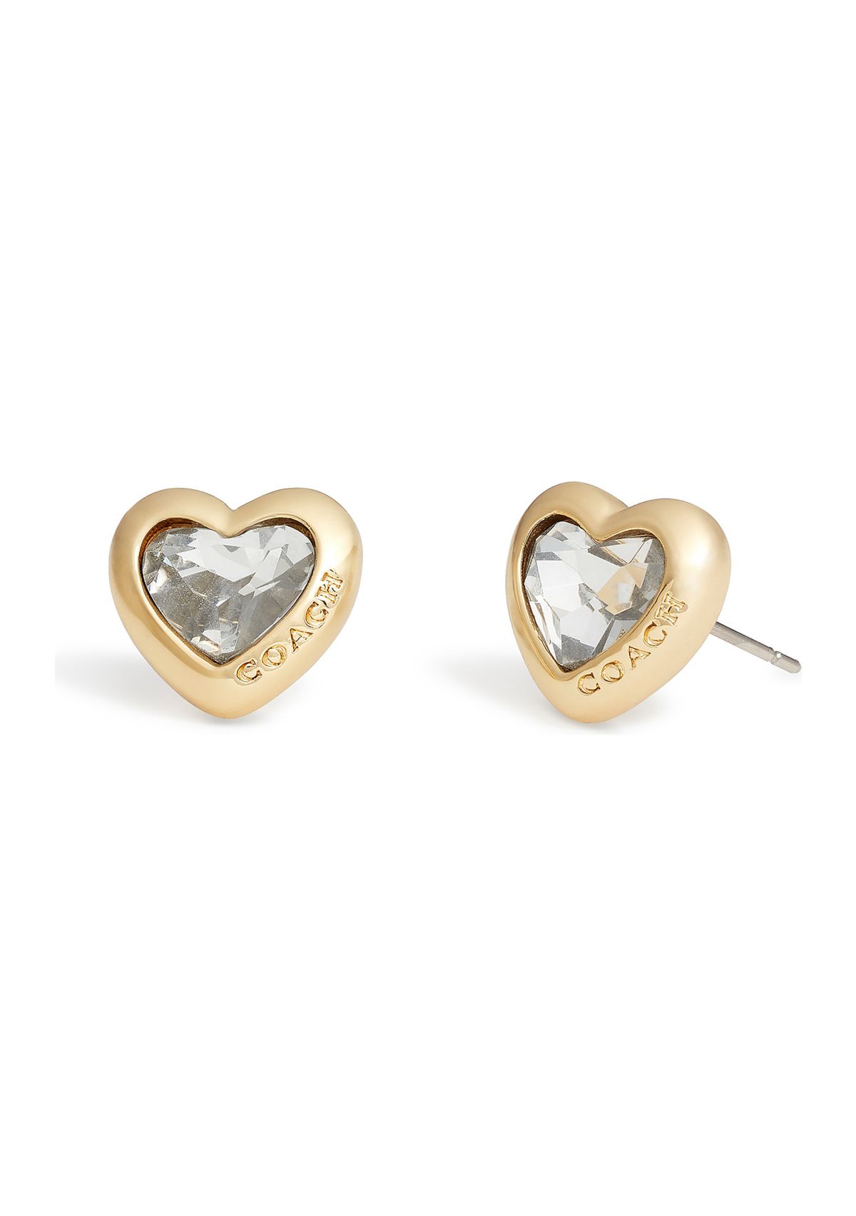 Gold Tone Heart Stud Earrings