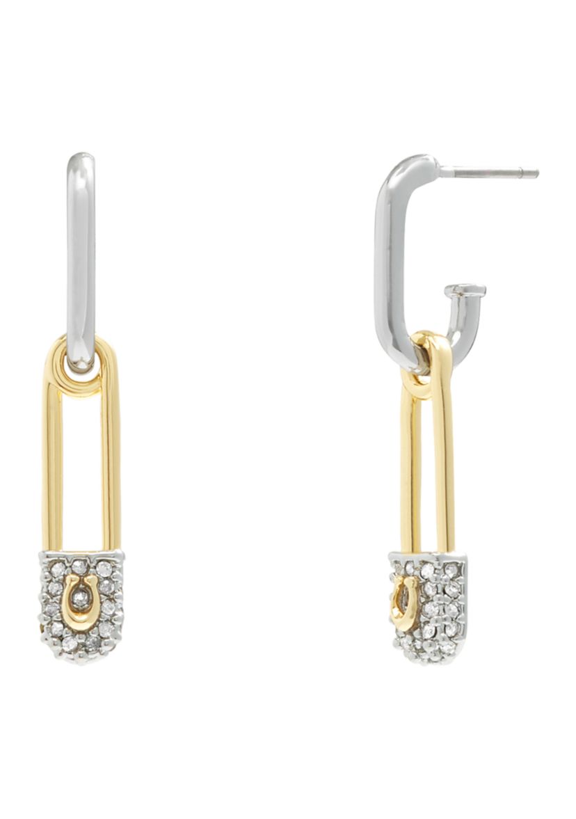Signature Pin Charm Huggies