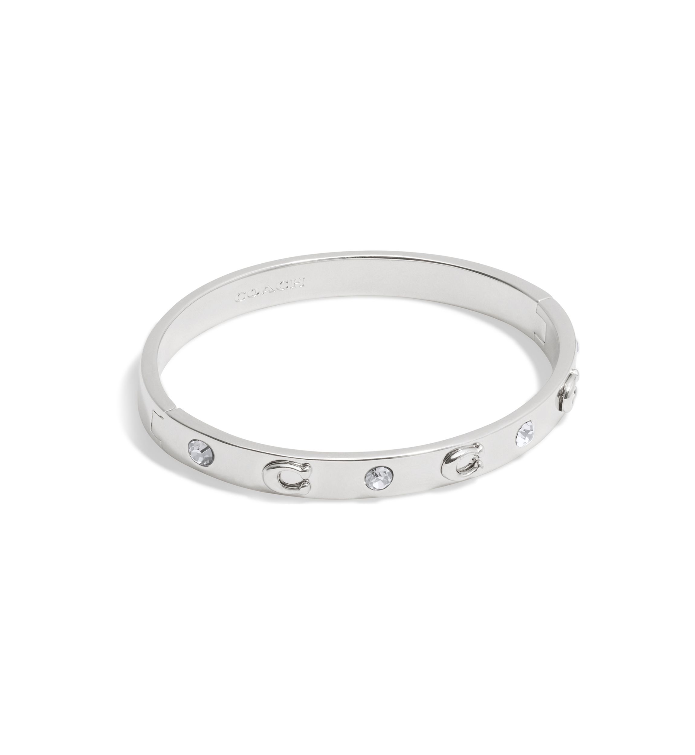 Silver Tone Hinge Bangle Bracelet