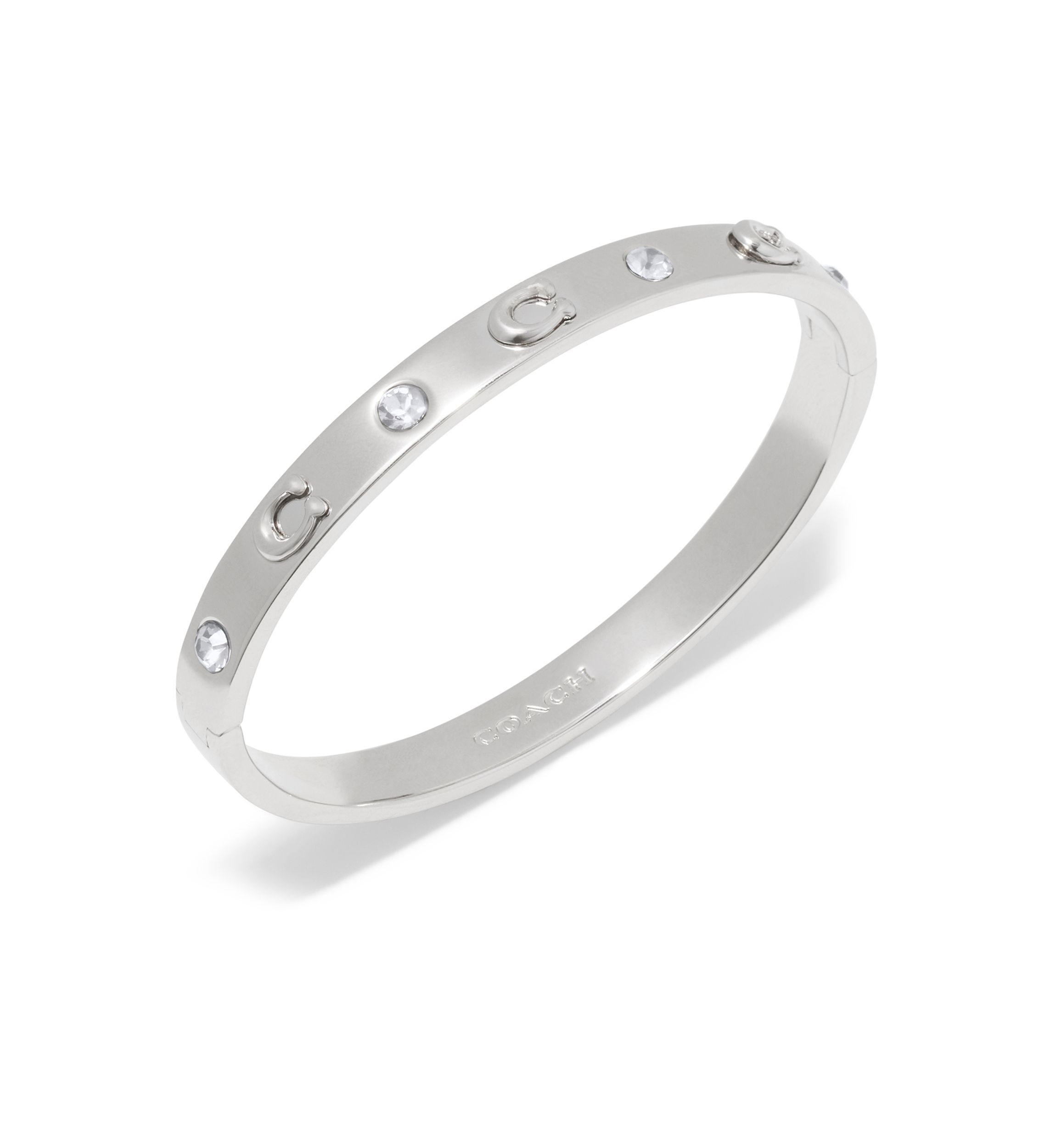 Silver Tone Hinge Bangle Bracelet
