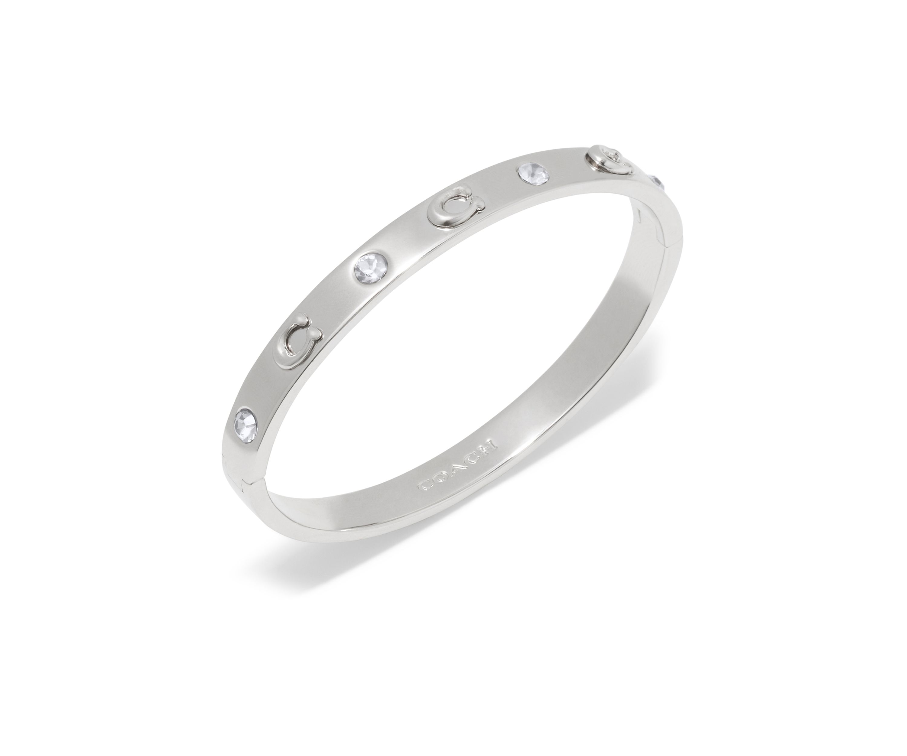 Silver Tone Hinge Bangle Bracelet
