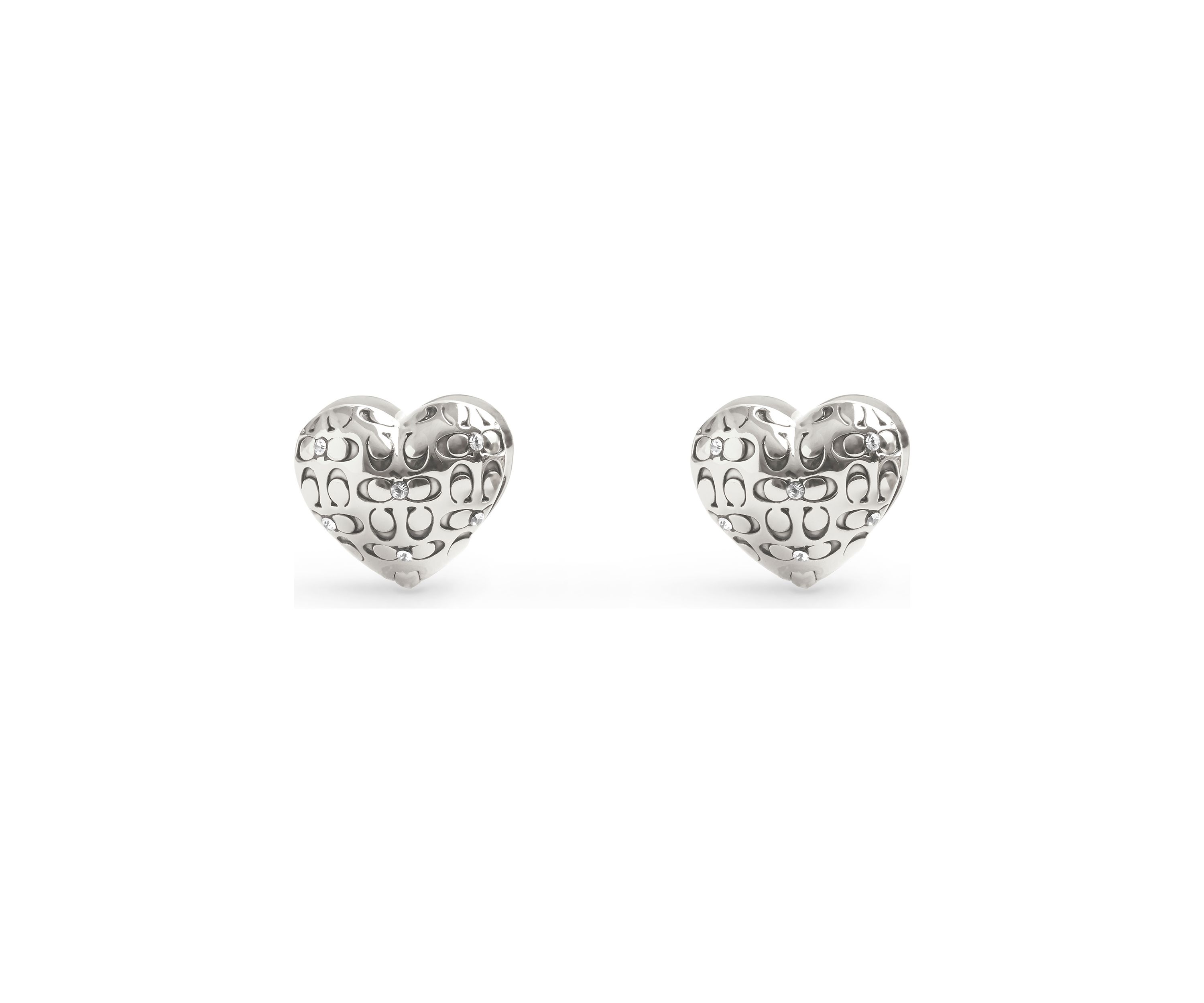 Signature Quilted Puffy Heart Huggie Earrings