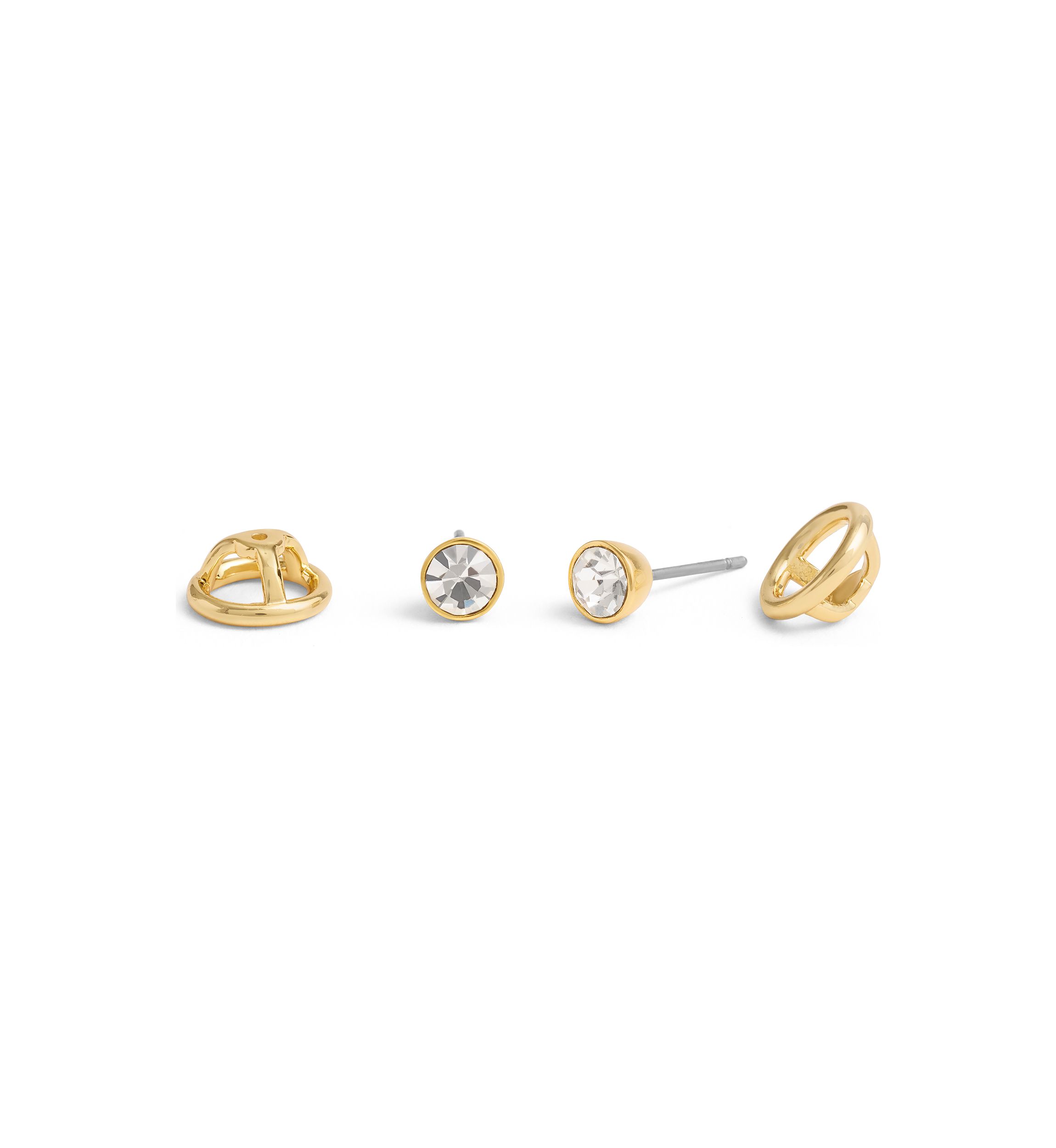 Convertible Halo Stone Stud Earrings