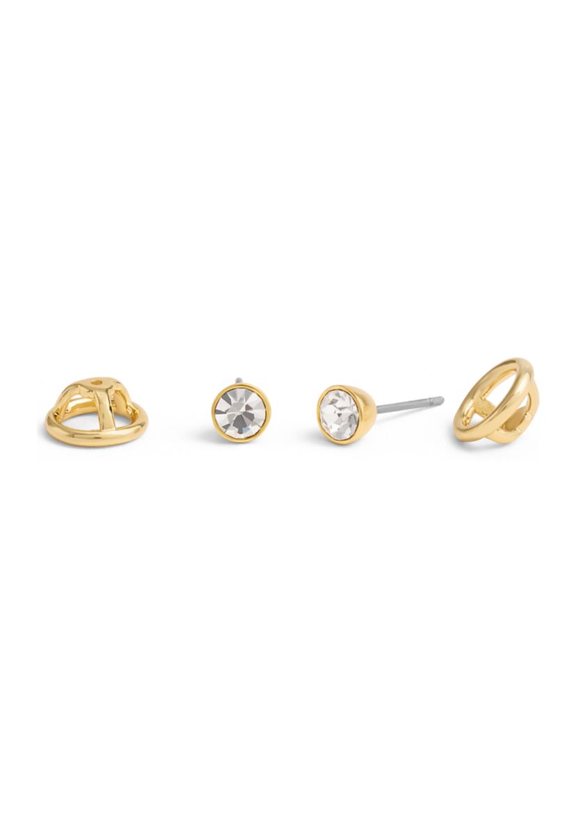 Convertible Halo Stone Stud Earrings
