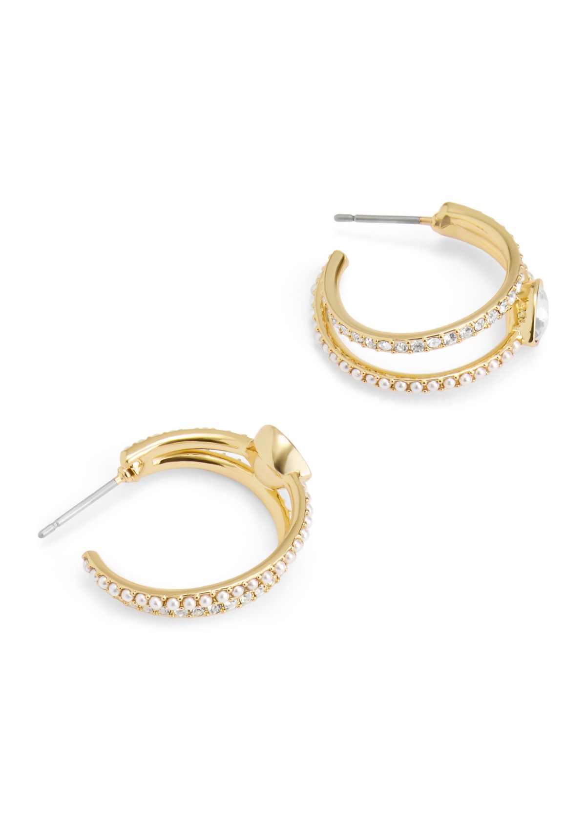 Heart Pearl Hoop Earrings