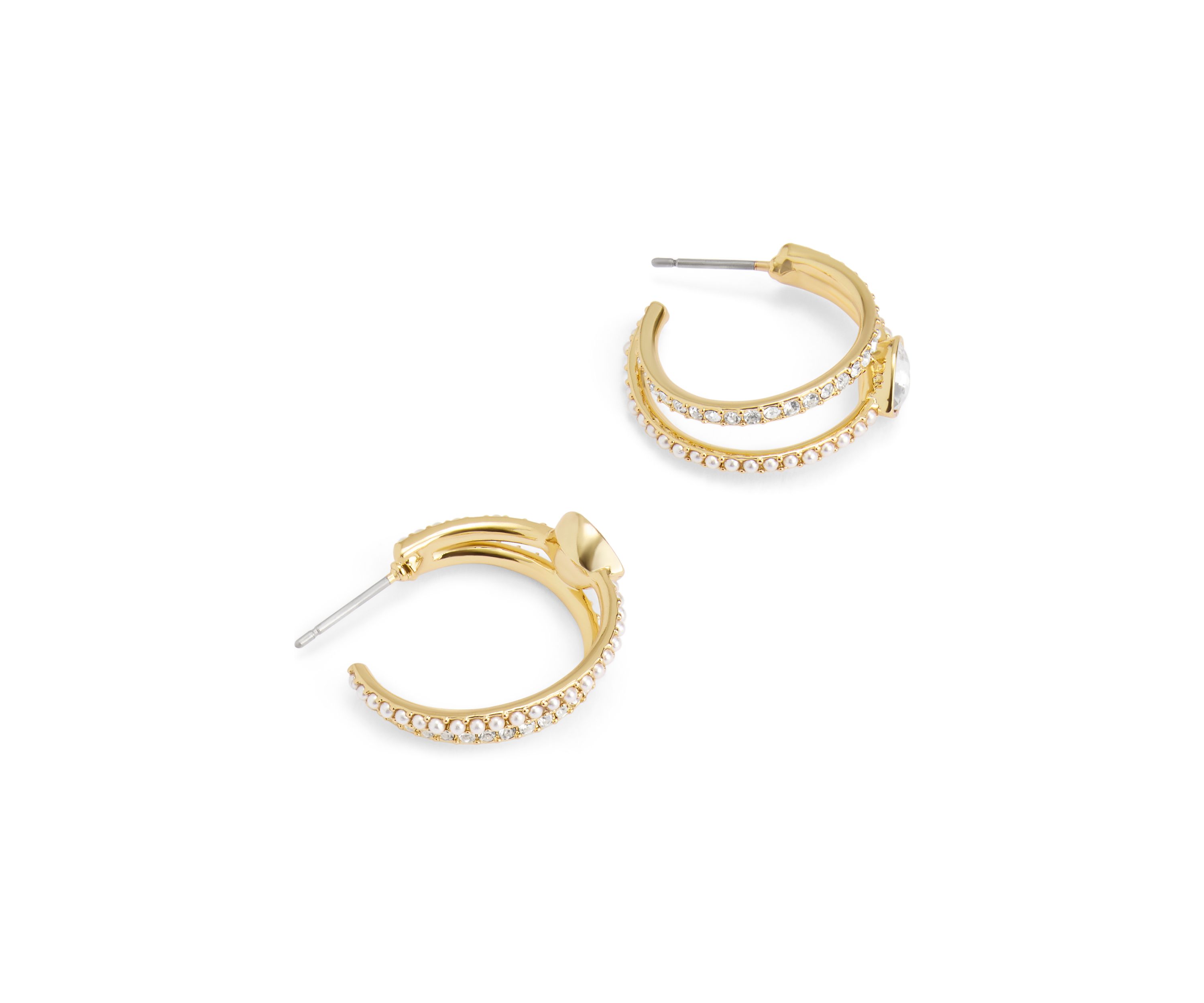 Heart Pearl Hoop Earrings