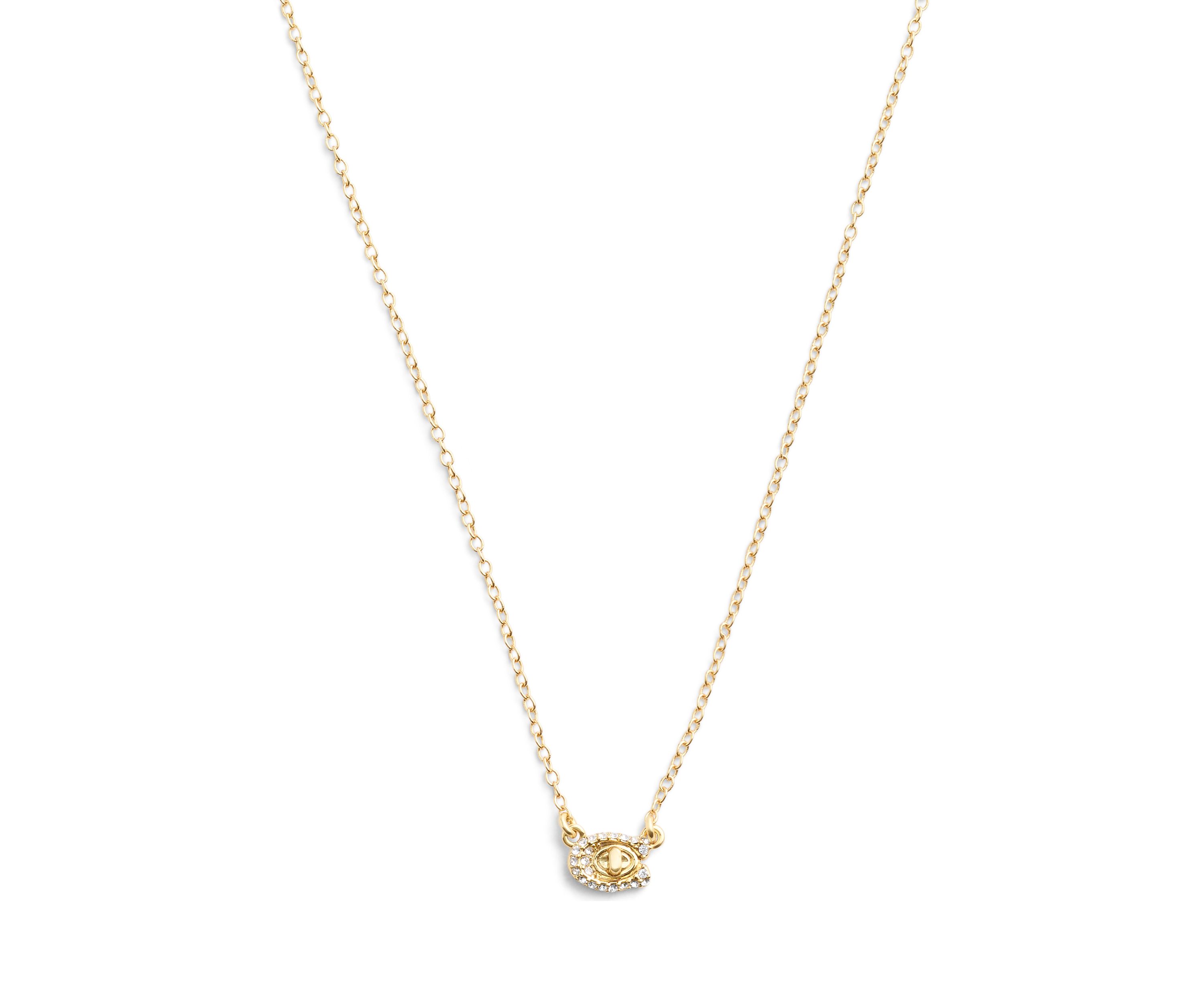 Signature C Pavé Turnlock Pendant Necklace