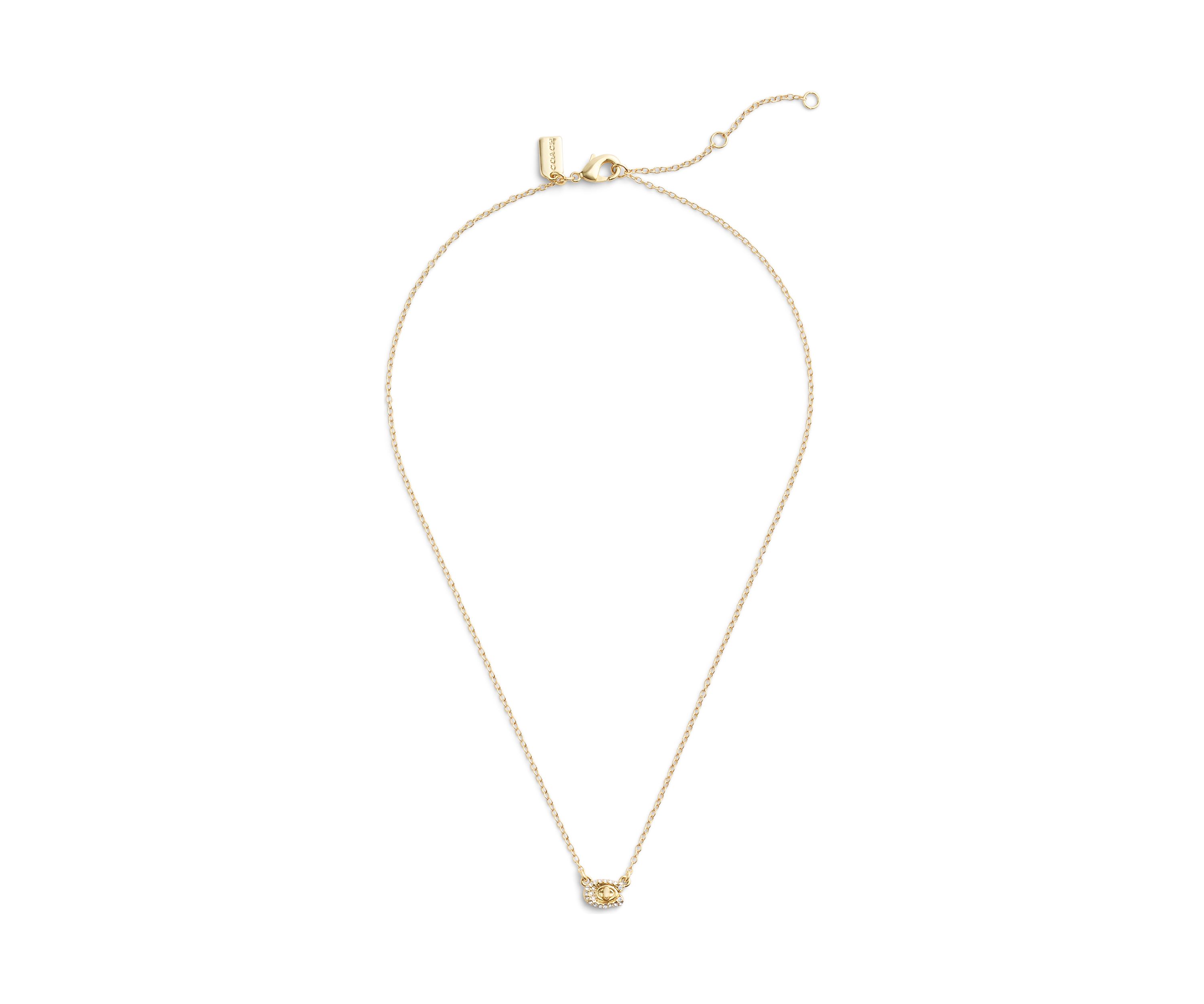 Signature C Pavé Turnlock Pendant Necklace