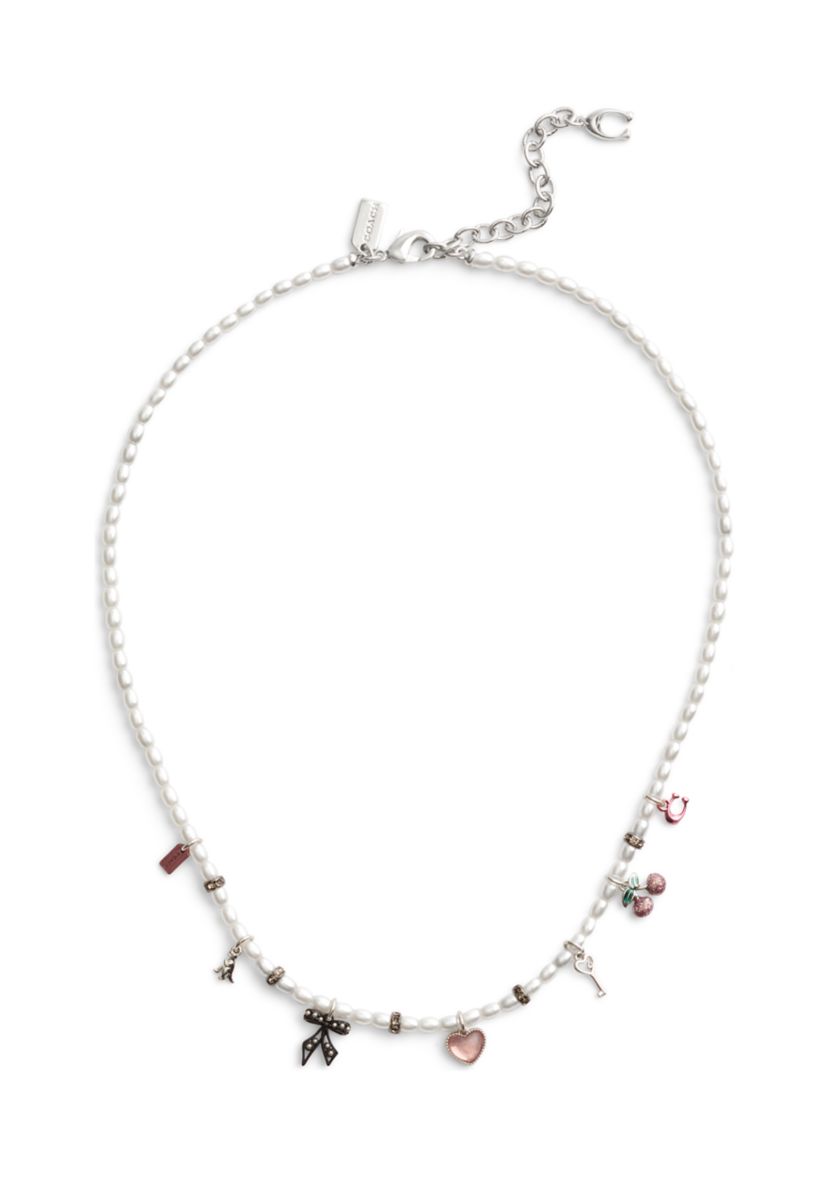 Signature Bowtique Charm Collar Pearl Necklace