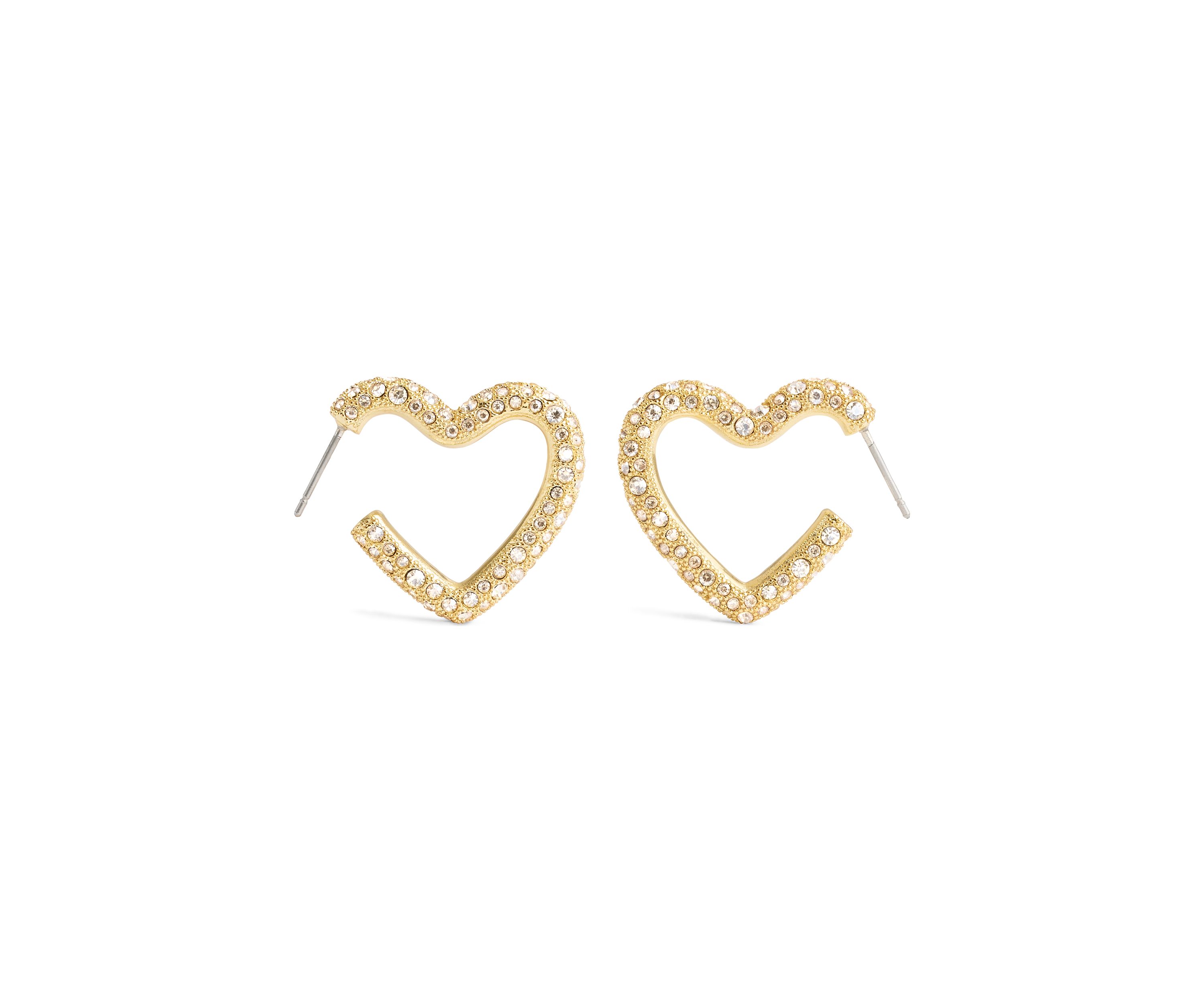 Pavé Heart Hoop Earrings