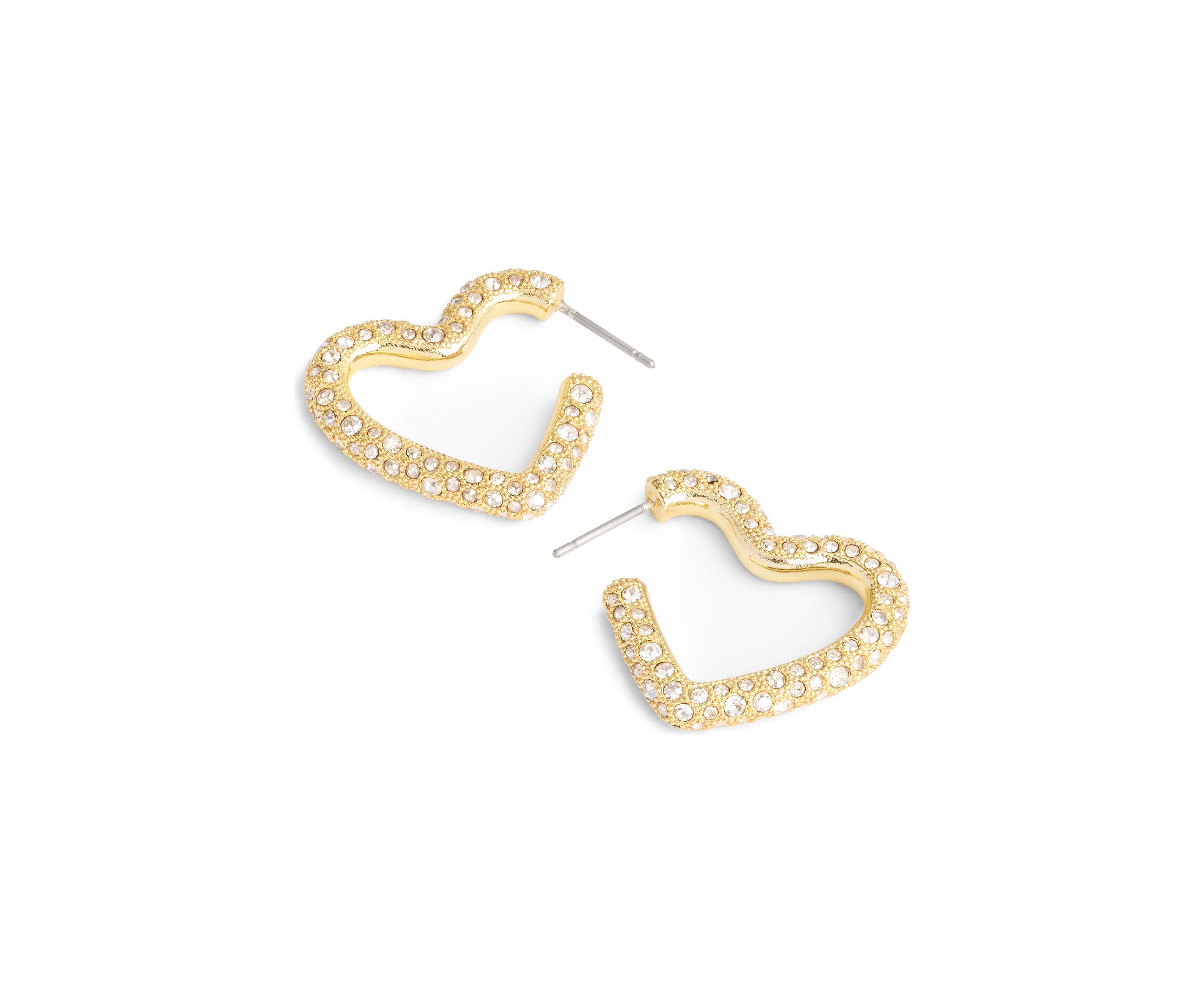 Pavé Heart Hoop Earrings