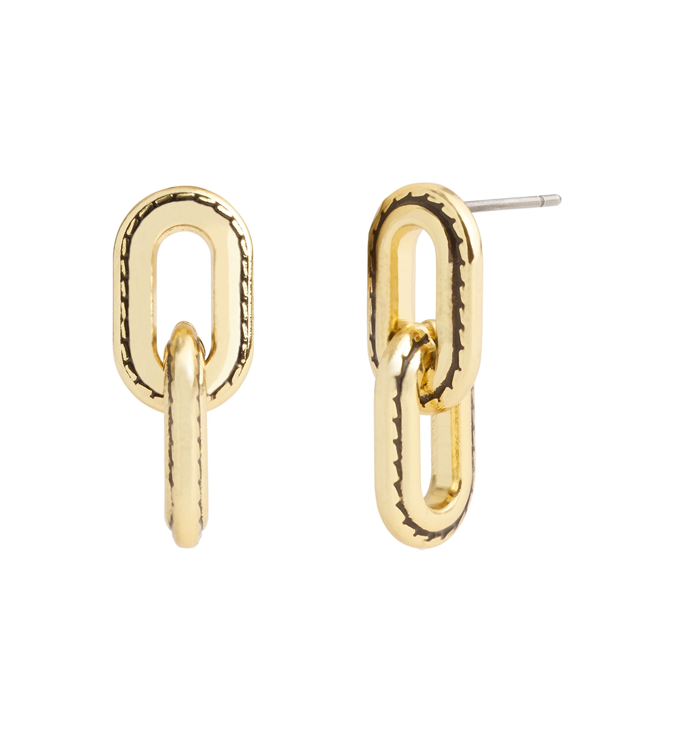 Stitched Link Drop Earrings