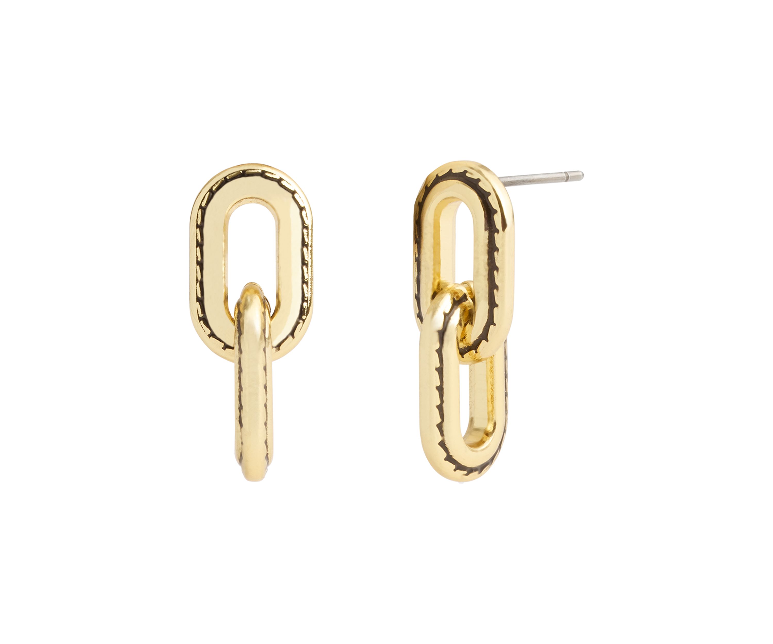 Stitched Link Drop Earrings