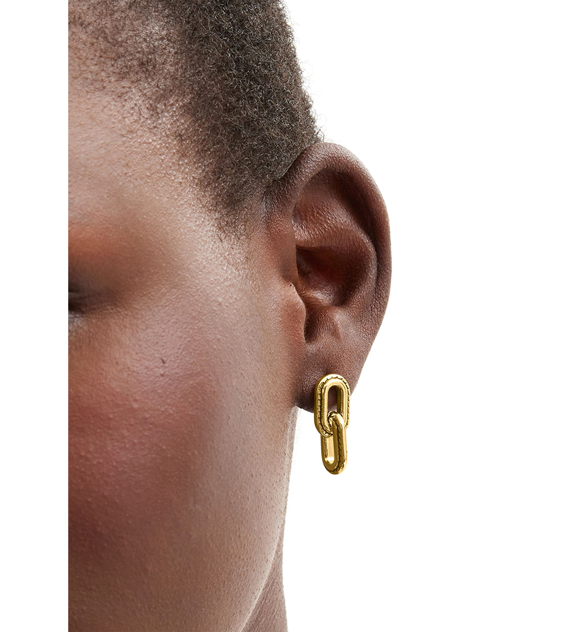 Stitched Link Drop Earrings