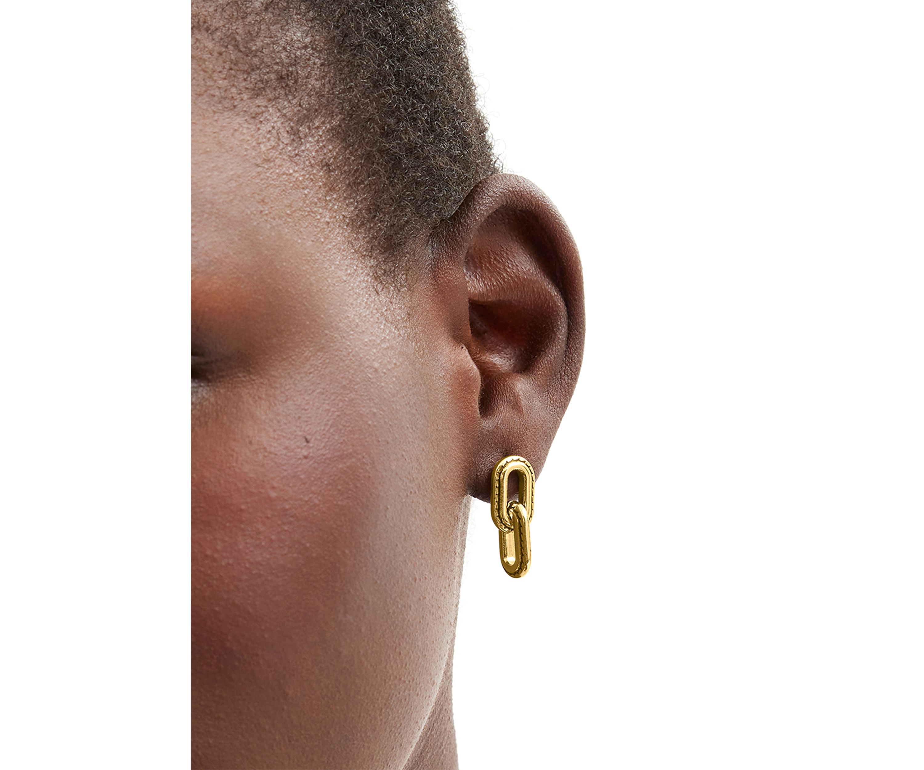 Stitched Link Drop Earrings
