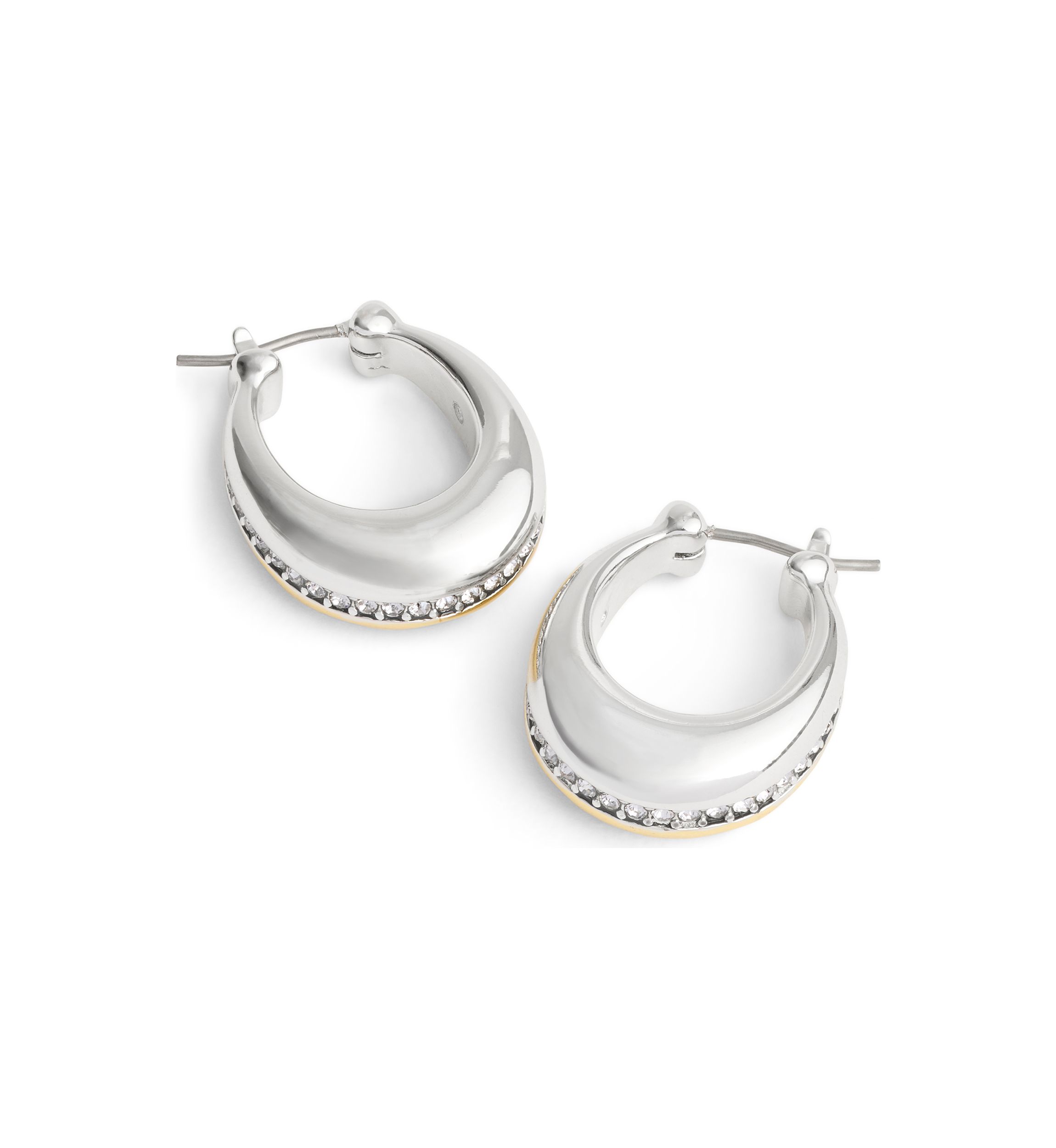 Pavé Tubular Huggie Earrings
