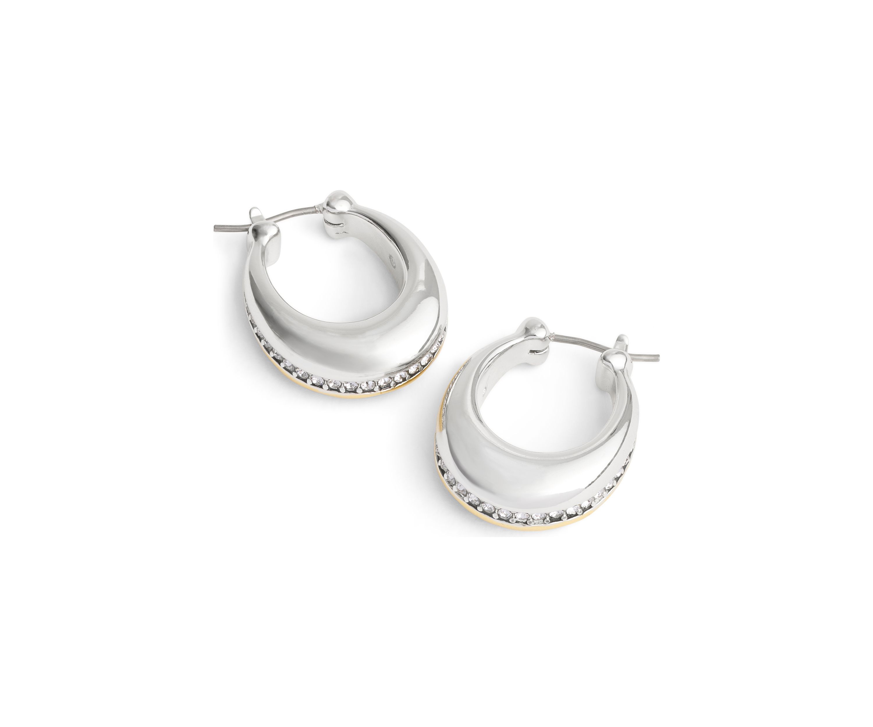 Pavé Tubular Huggie Earrings