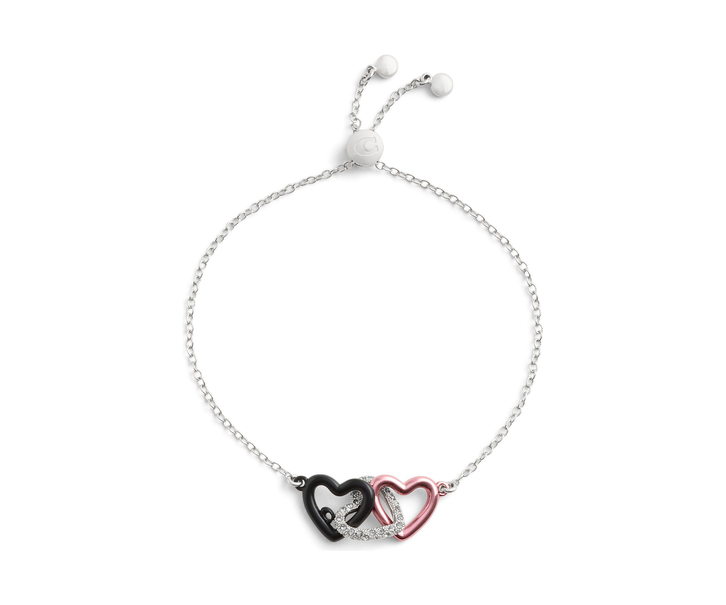 Signature Heart Link Slider Bracelet