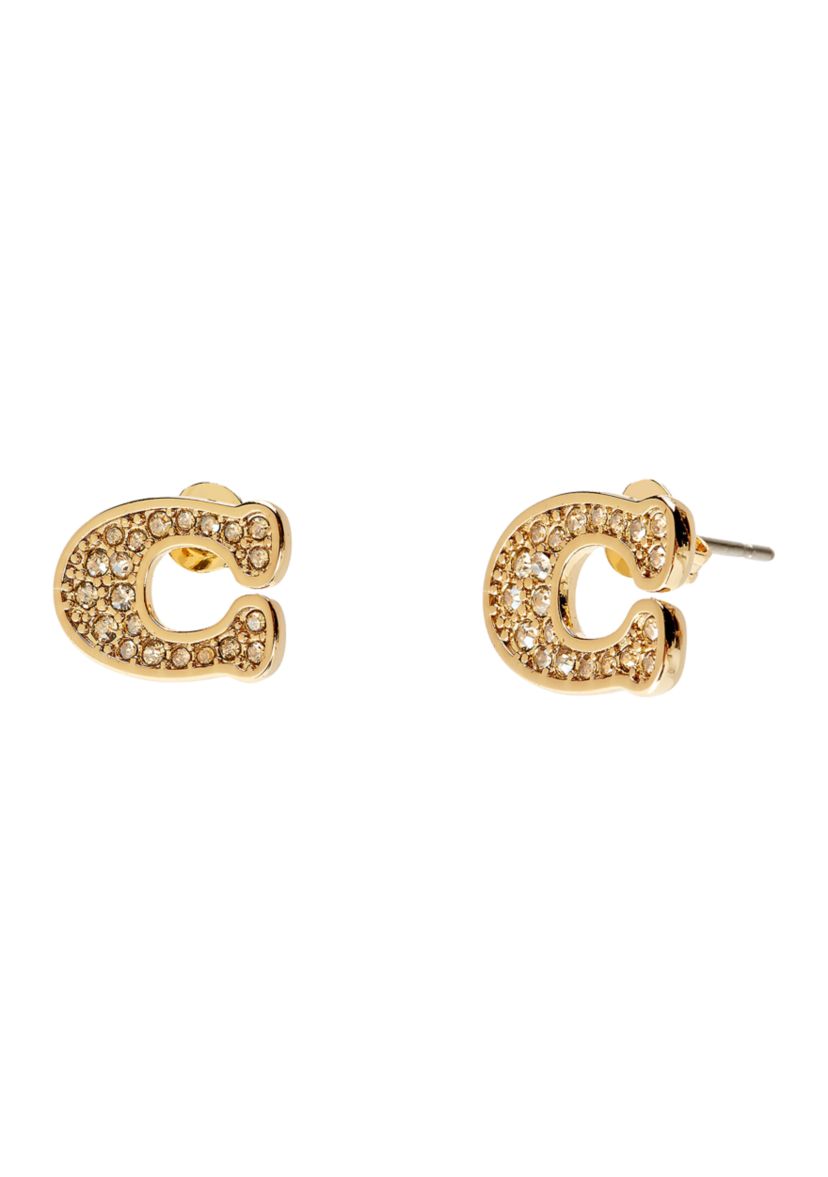 Signature Pavé C Stud Earrings