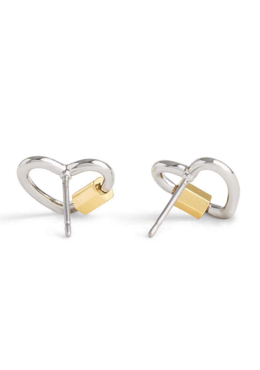 Signature Carabiner Heart Stud Earrings