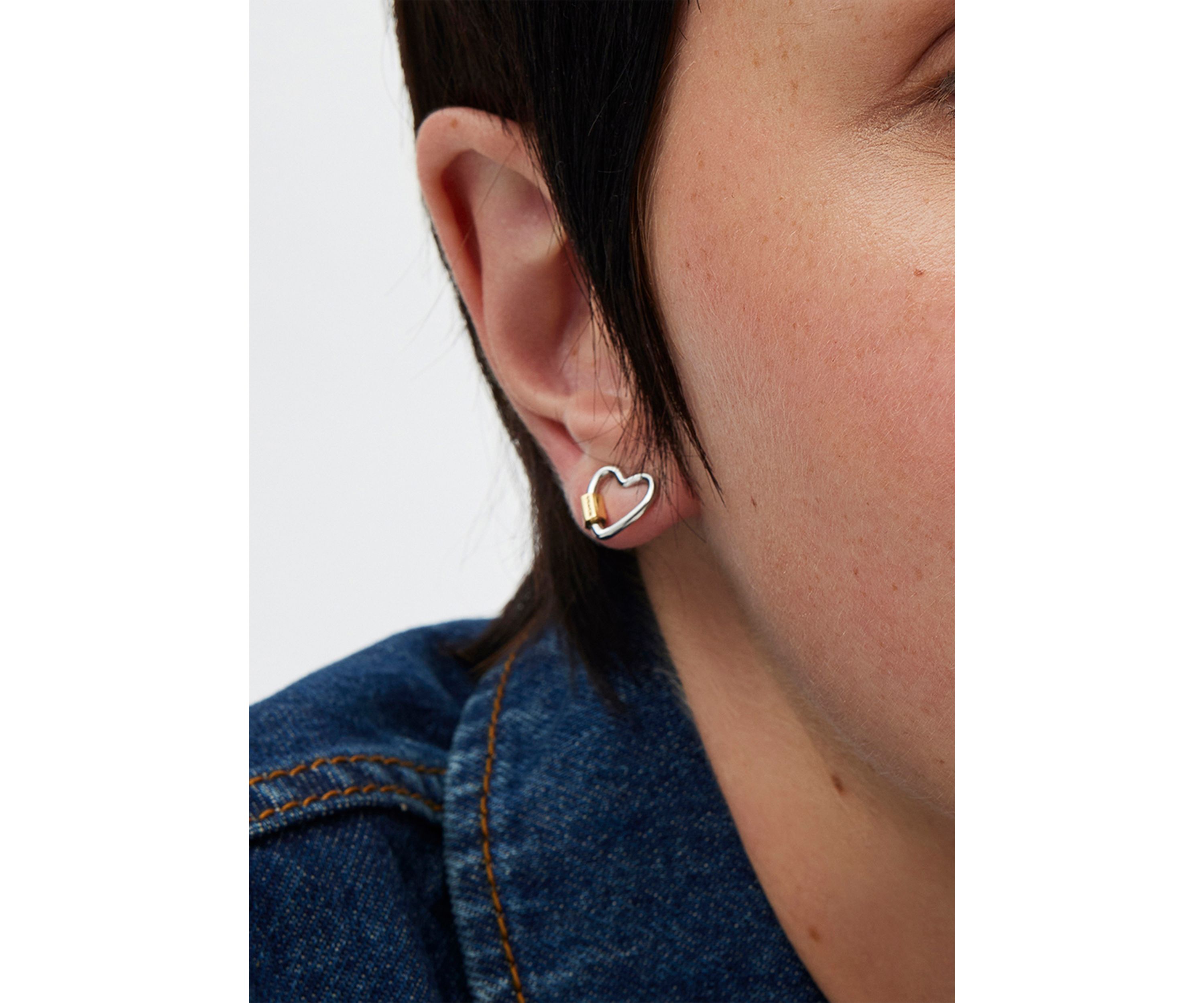 Signature Carabiner Heart Stud Earrings