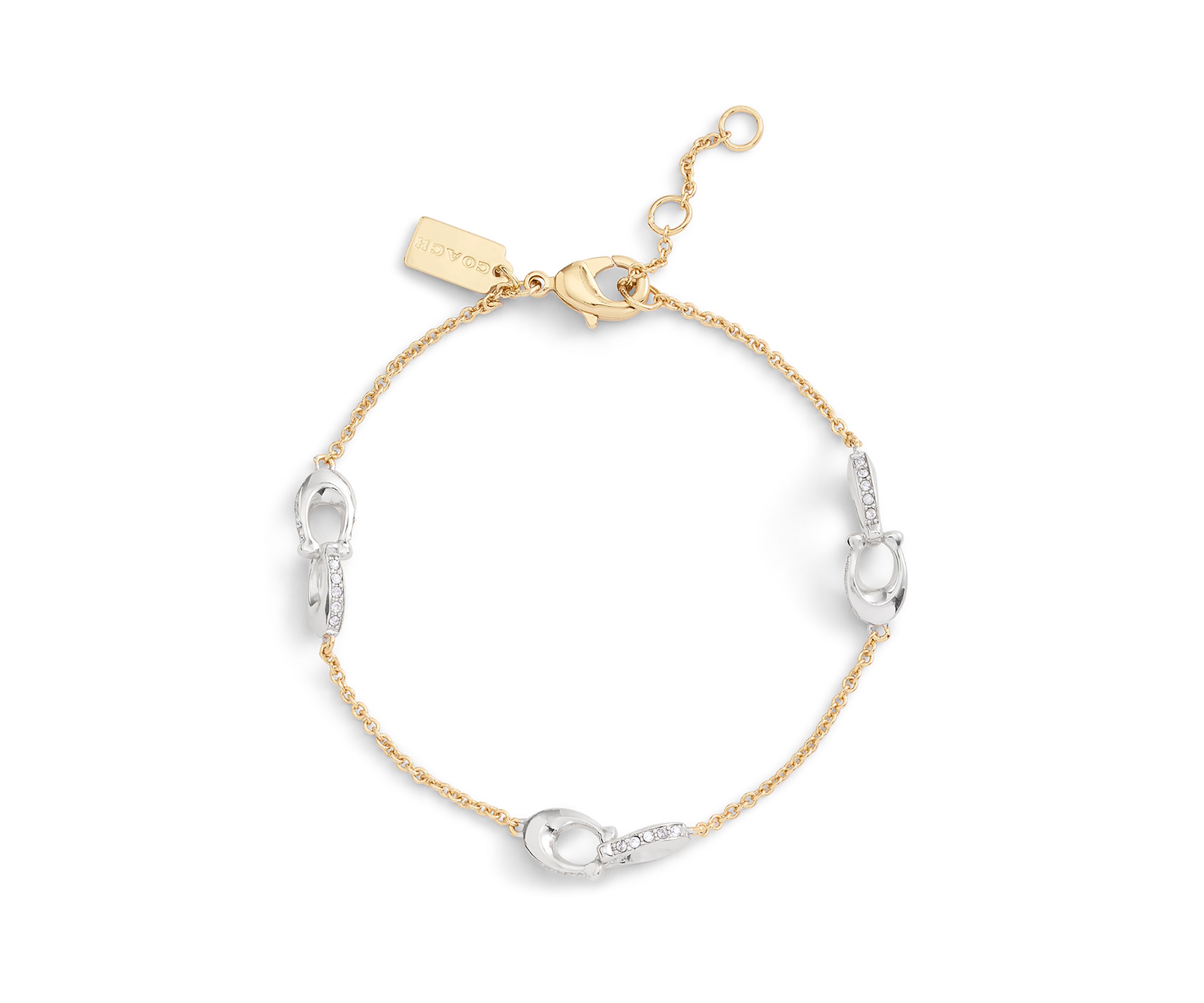 Signature Pavé Interlocking C Strand Bracelet