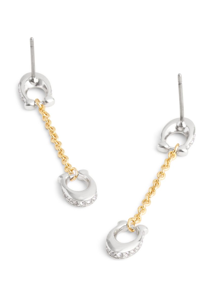 Signature Pavé C Linear Earrings