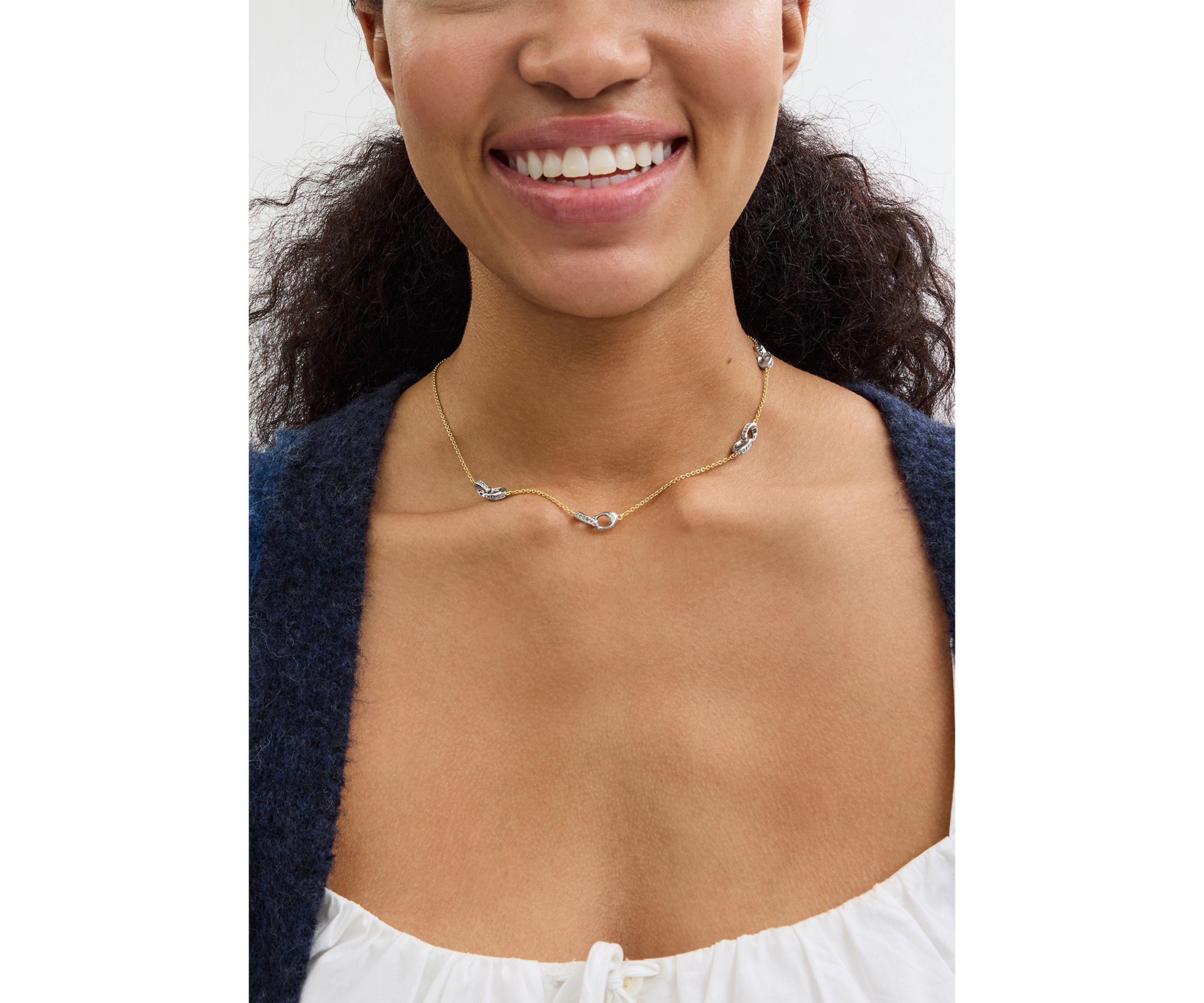 Signature Pavé C Strand Necklace