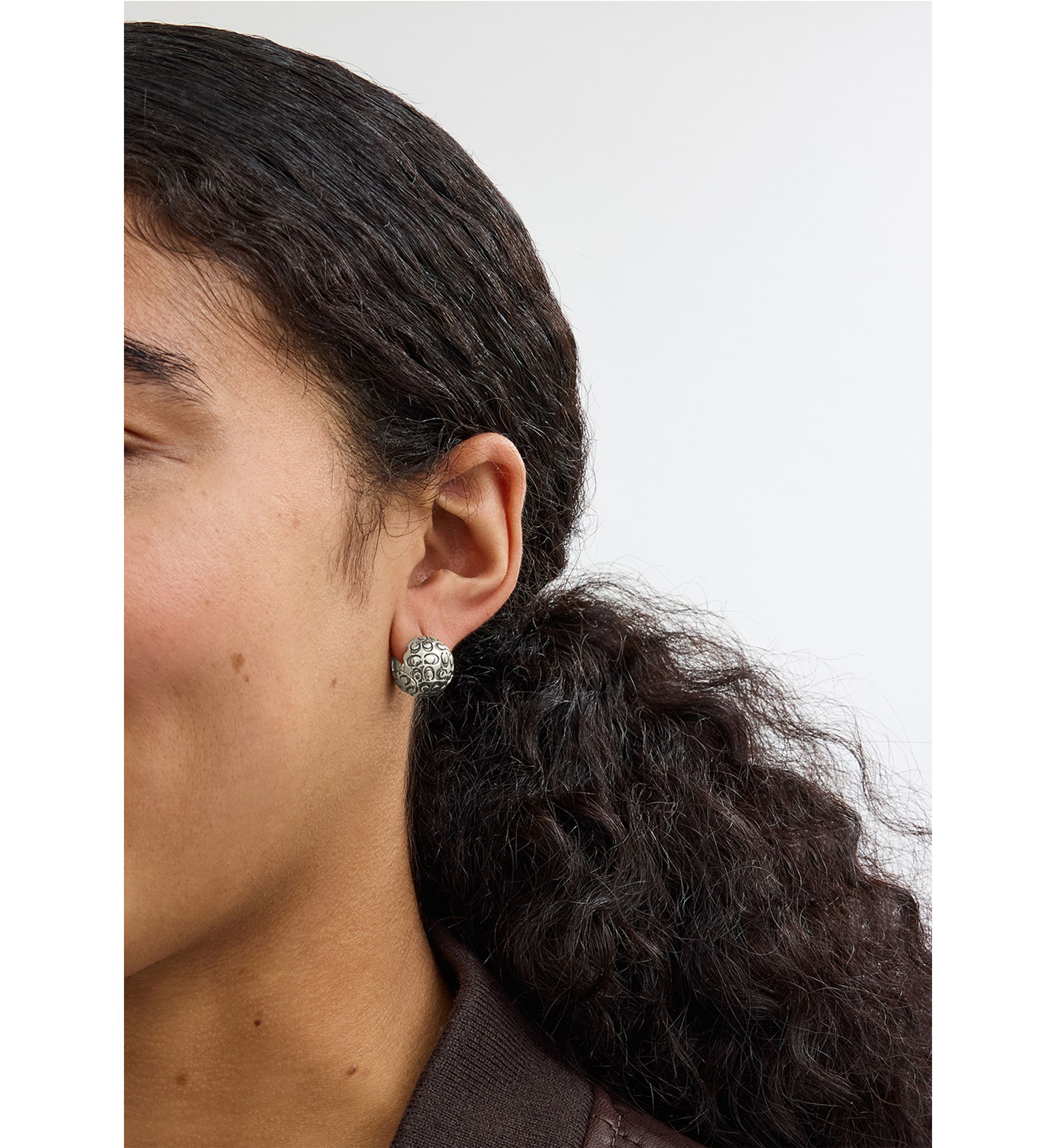 Signature Quilted Orb Huggie Earrings