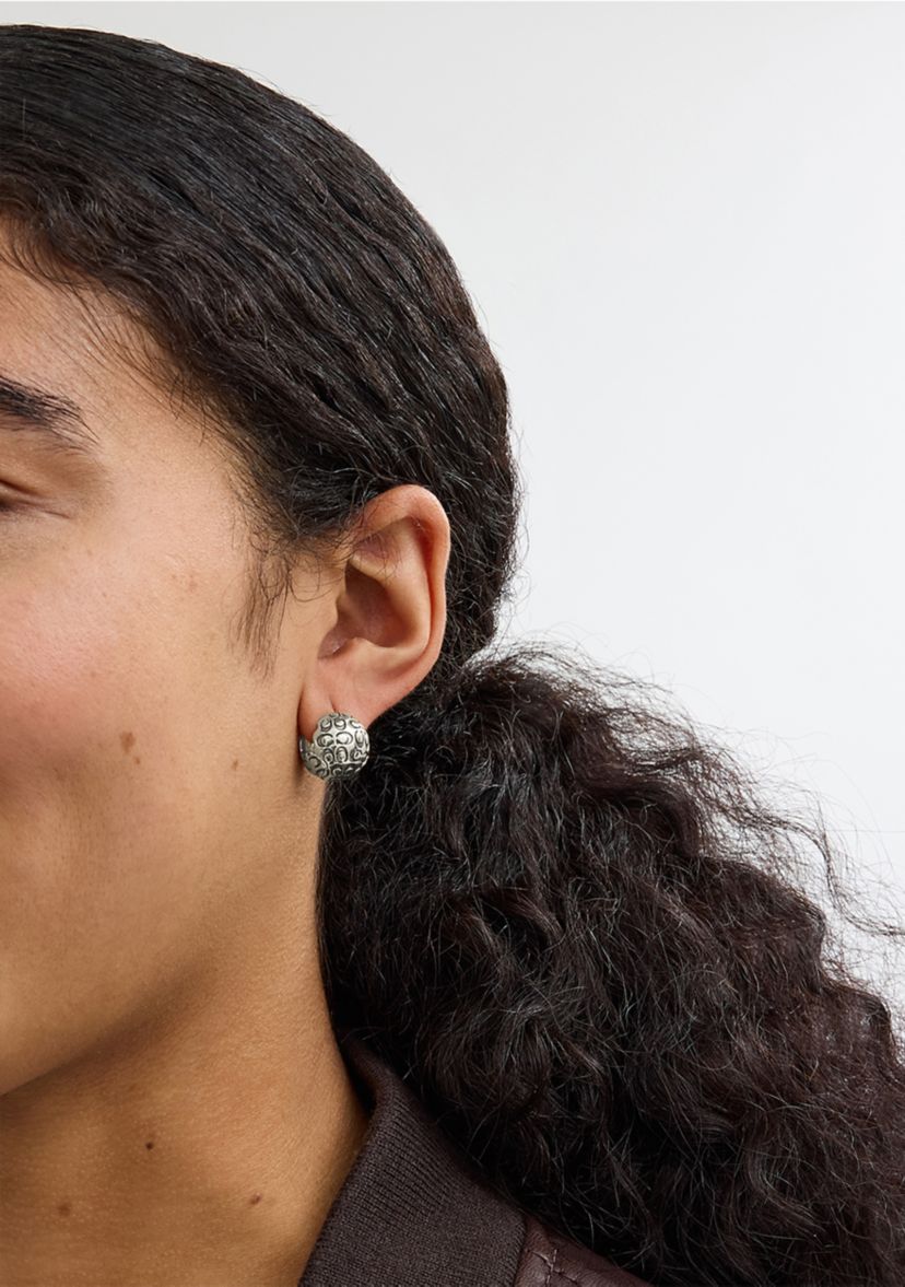 Signature Quilted Orb Huggie Earrings