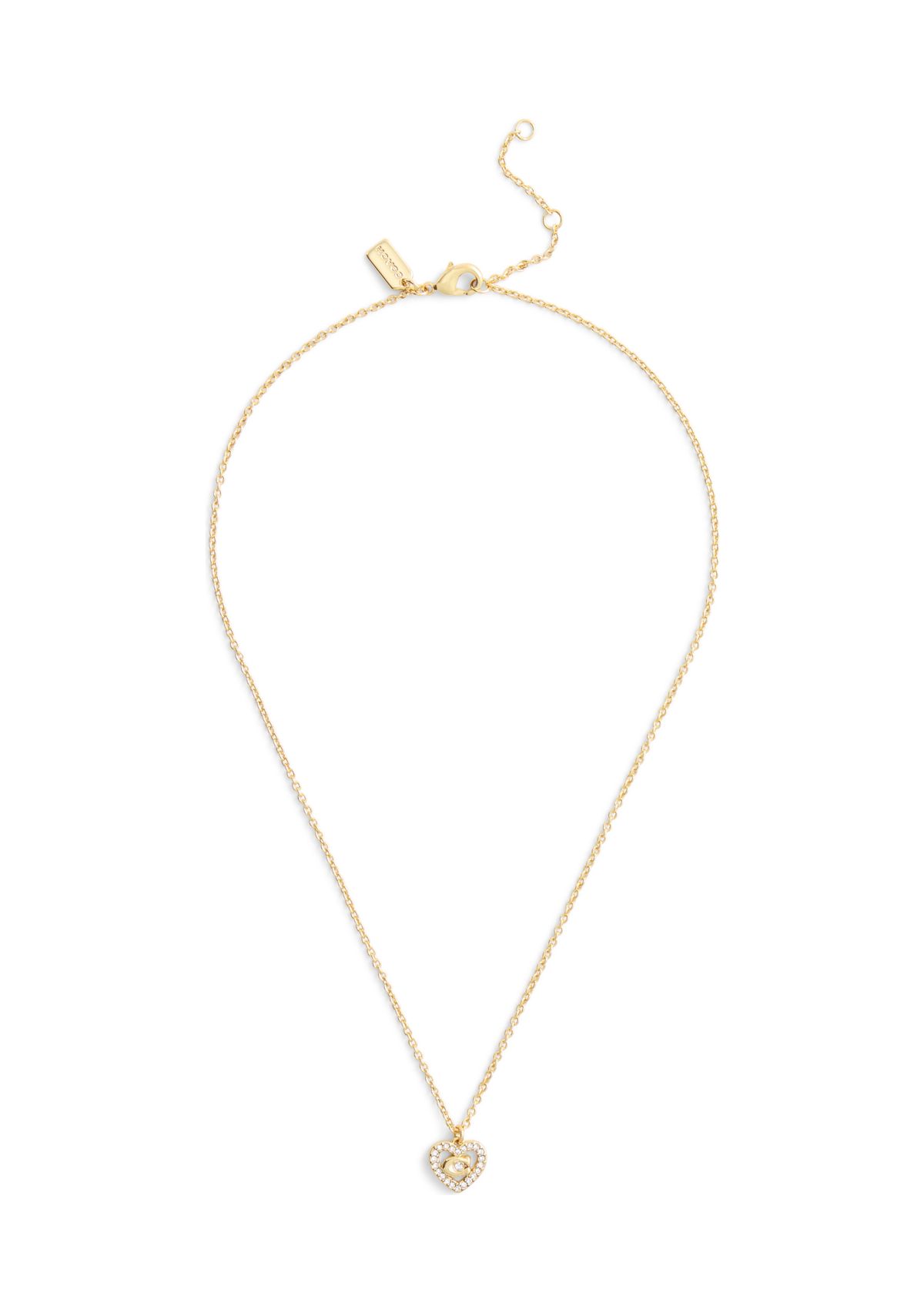 Signature C Pavé Heart Pendant Necklace