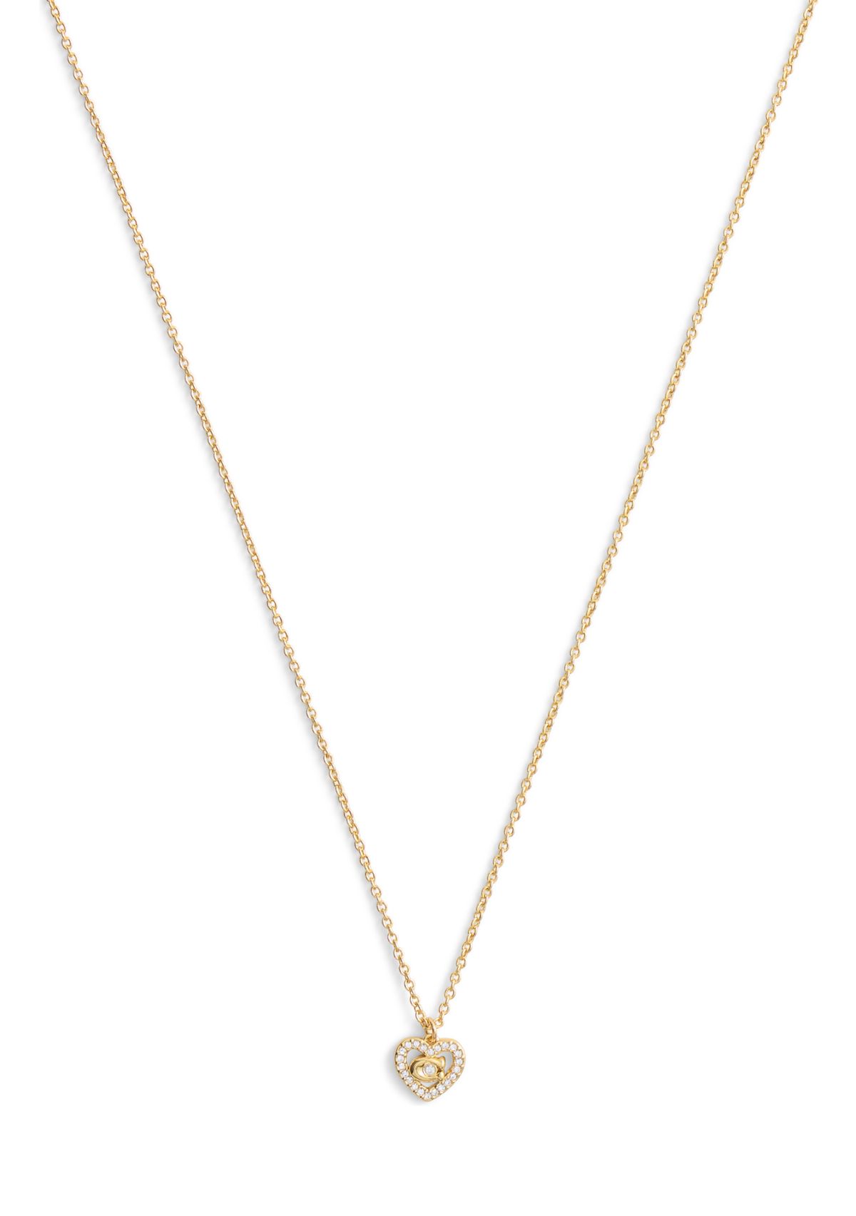 Signature C Pavé Heart Pendant Necklace