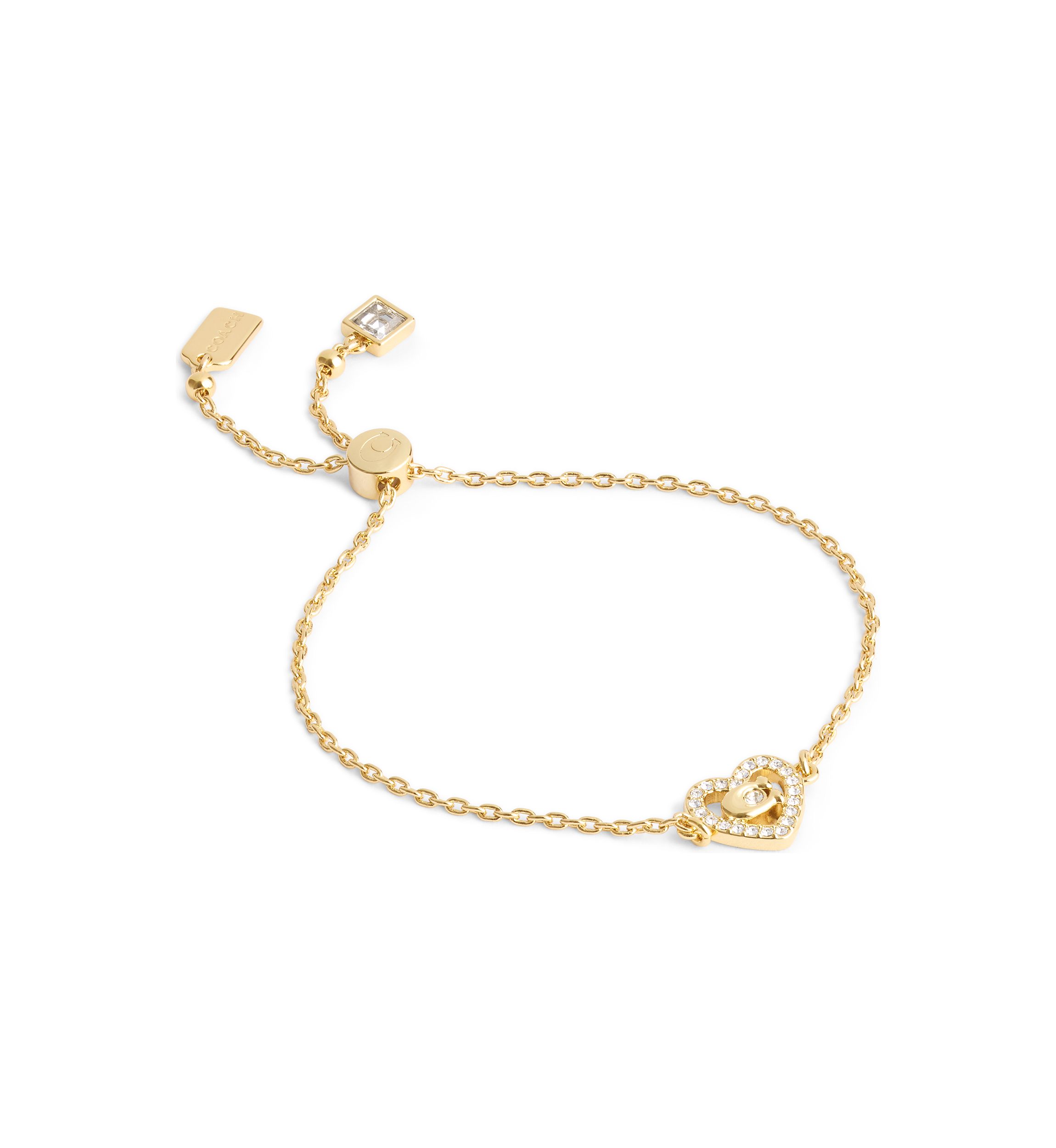 Signature C Pavé Heart Slider Bracelet