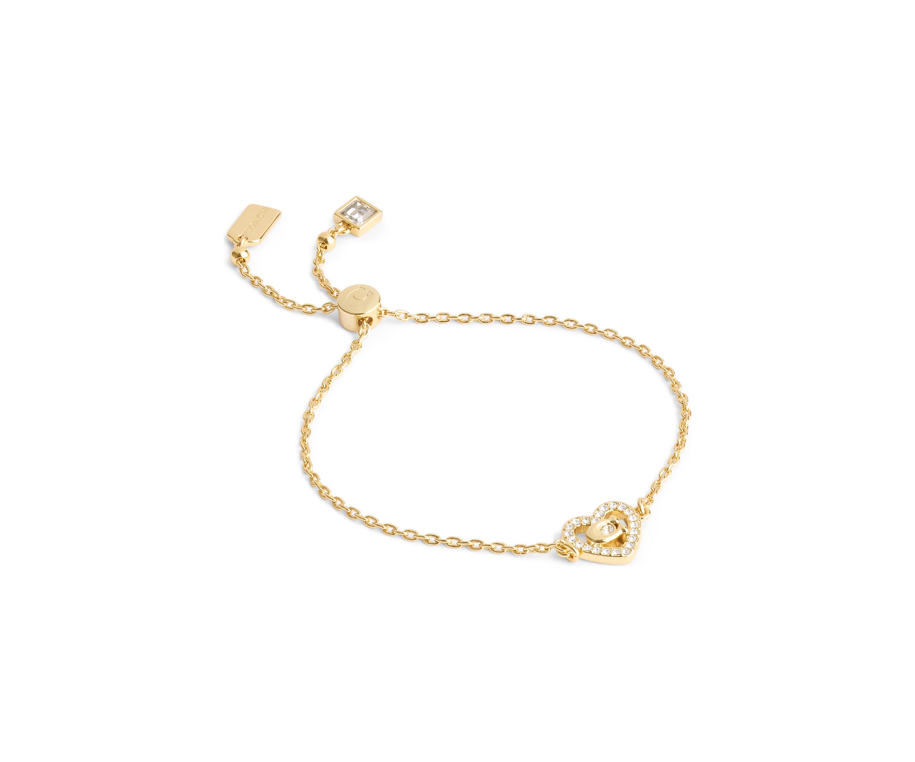 Signature C Pavé Heart Slider Bracelet
