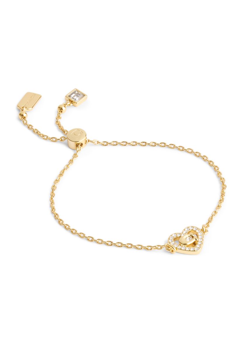 Signature C Pavé Heart Slider Bracelet