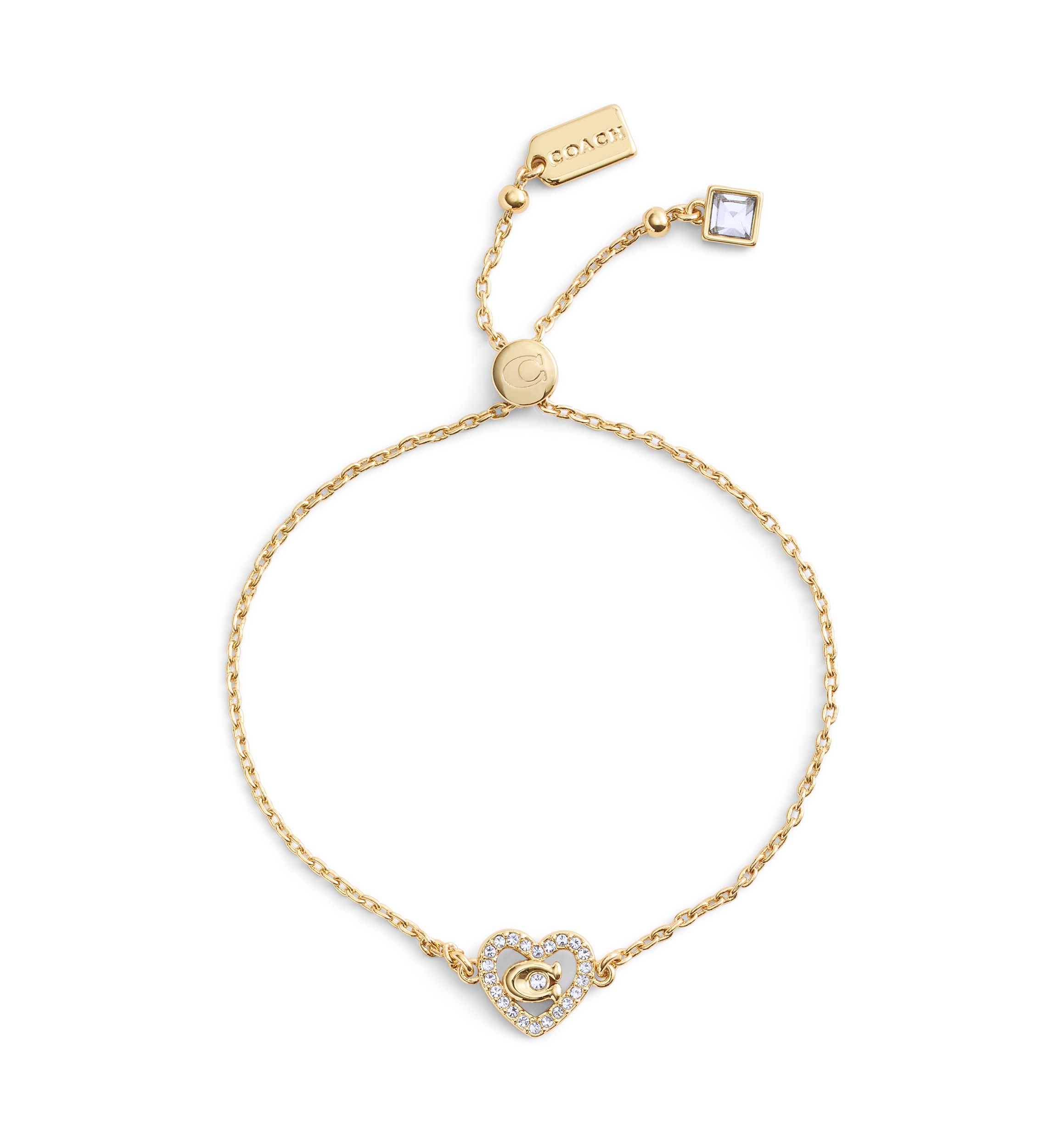 Signature C Pavé Heart Slider Bracelet