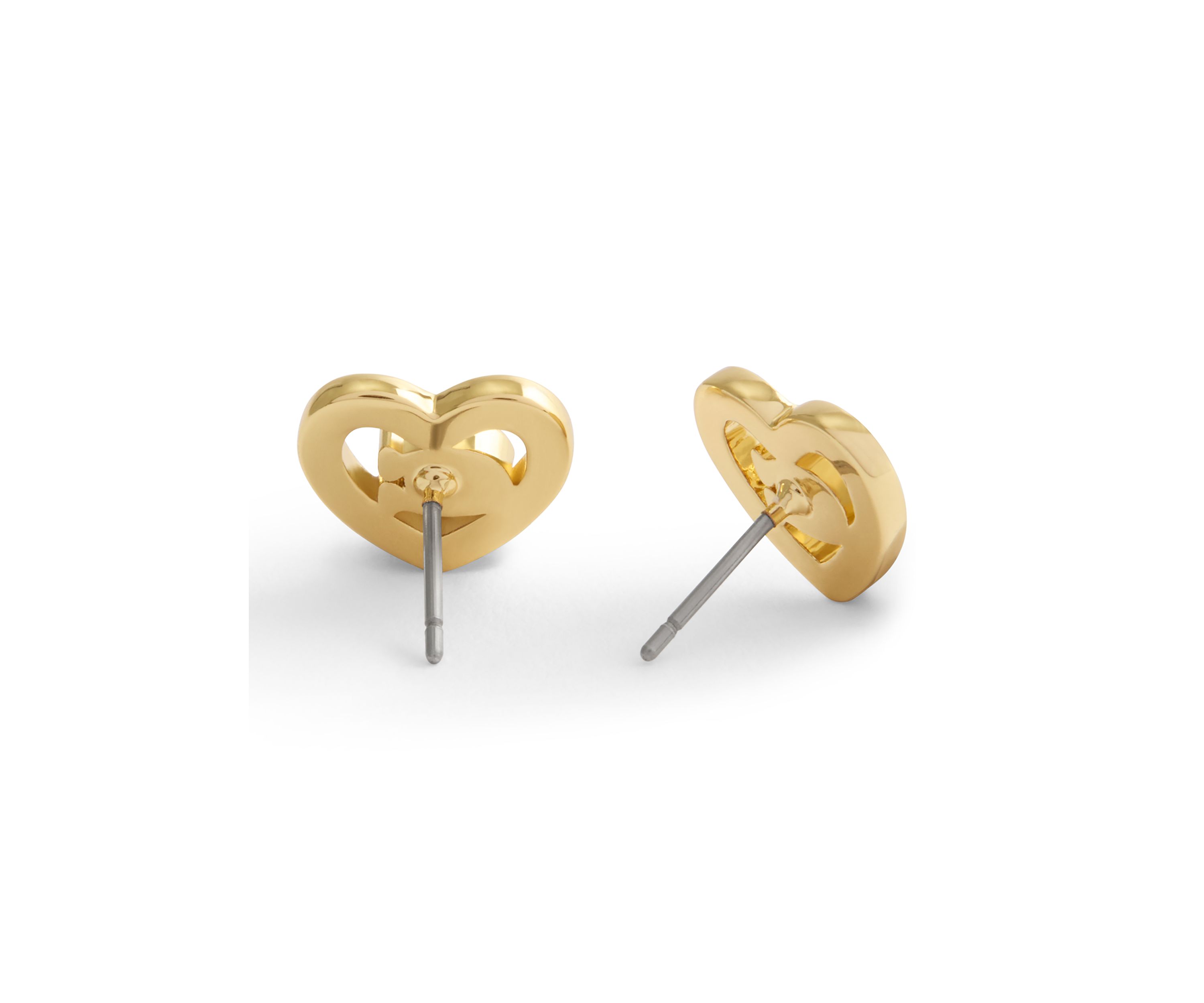 Signature C Pavé Heart Stud Earrings