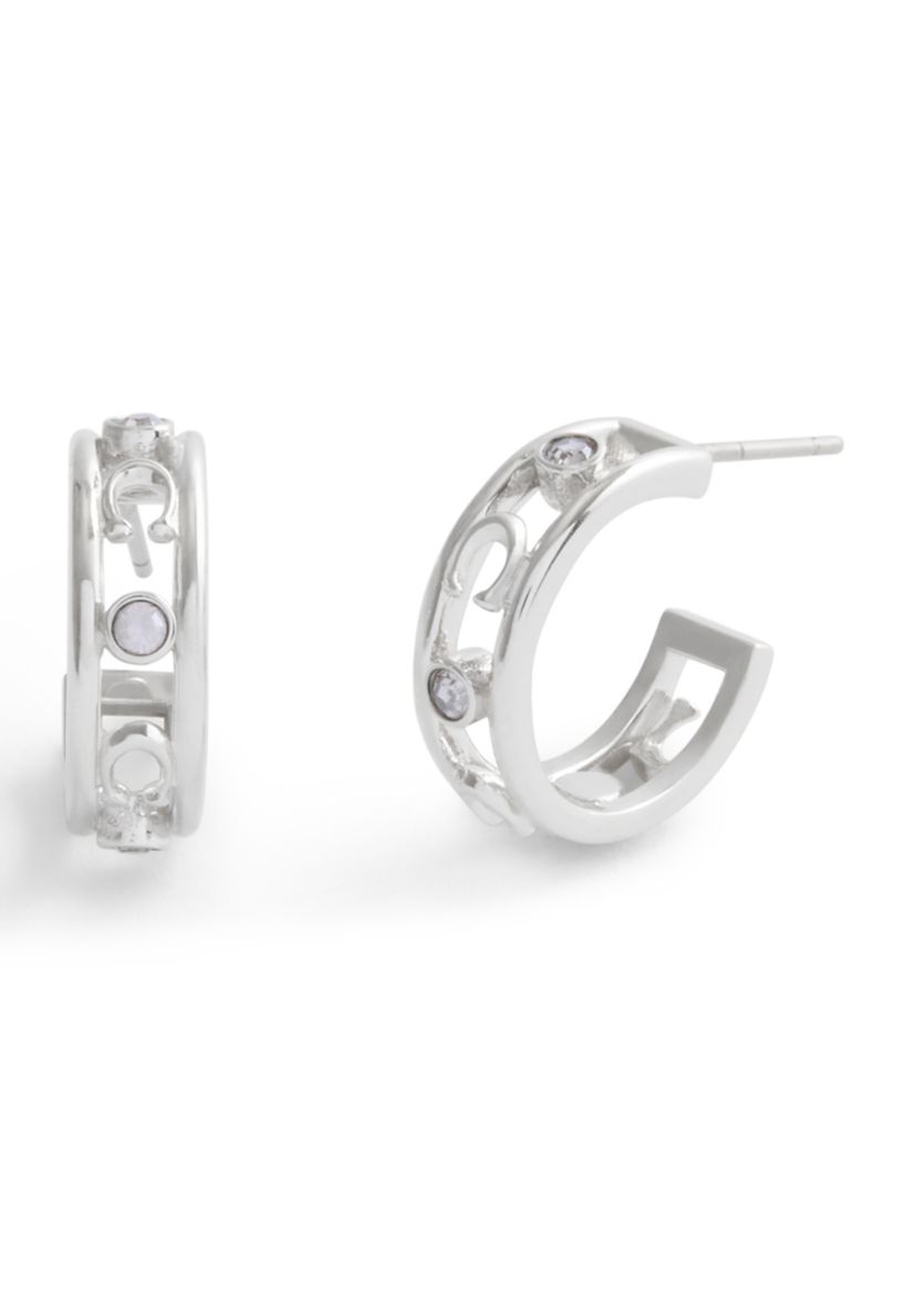 Signature C Open Hoop Earrings 