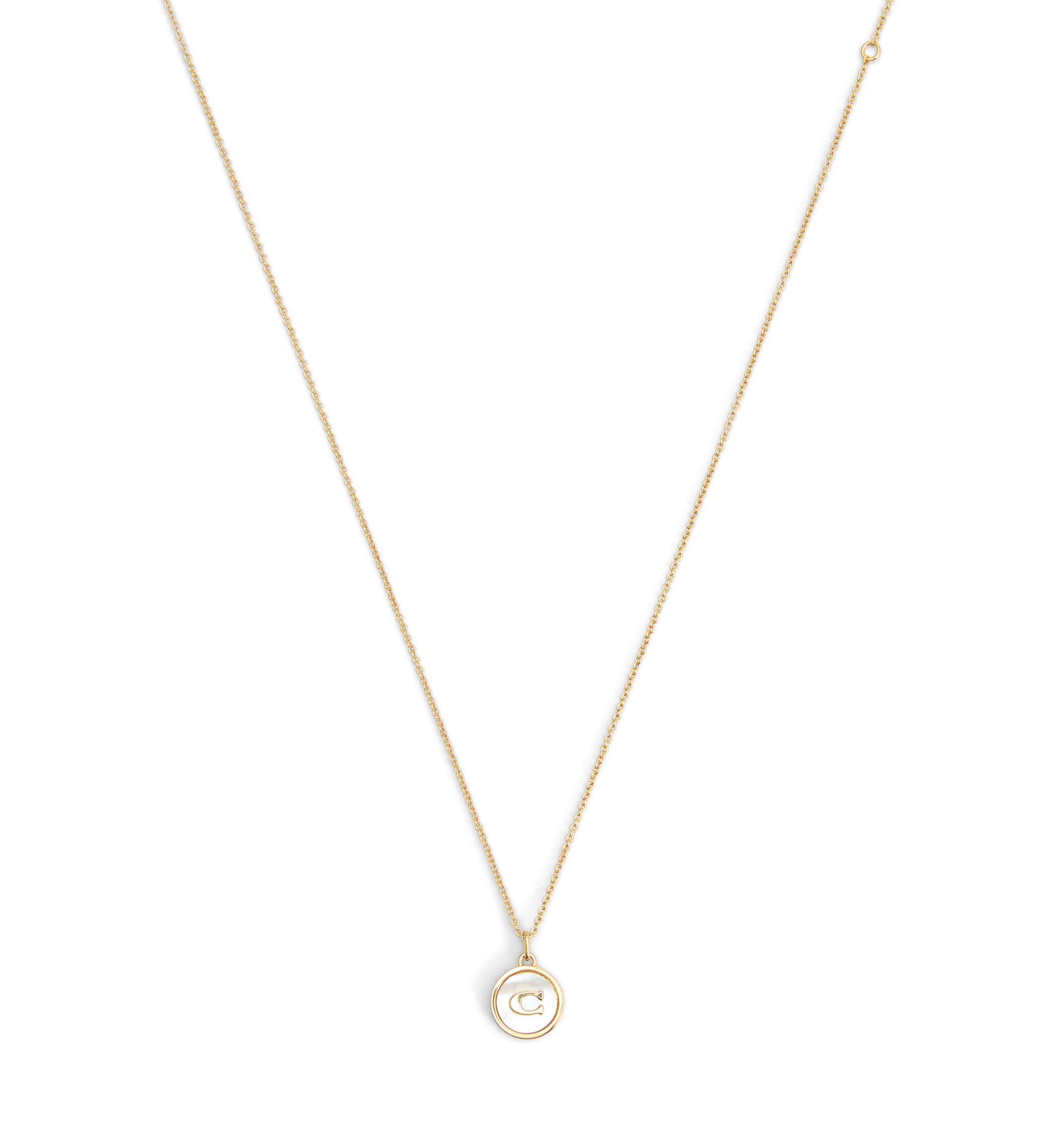 Signature Mother of Pearl Coin Pendant Necklace