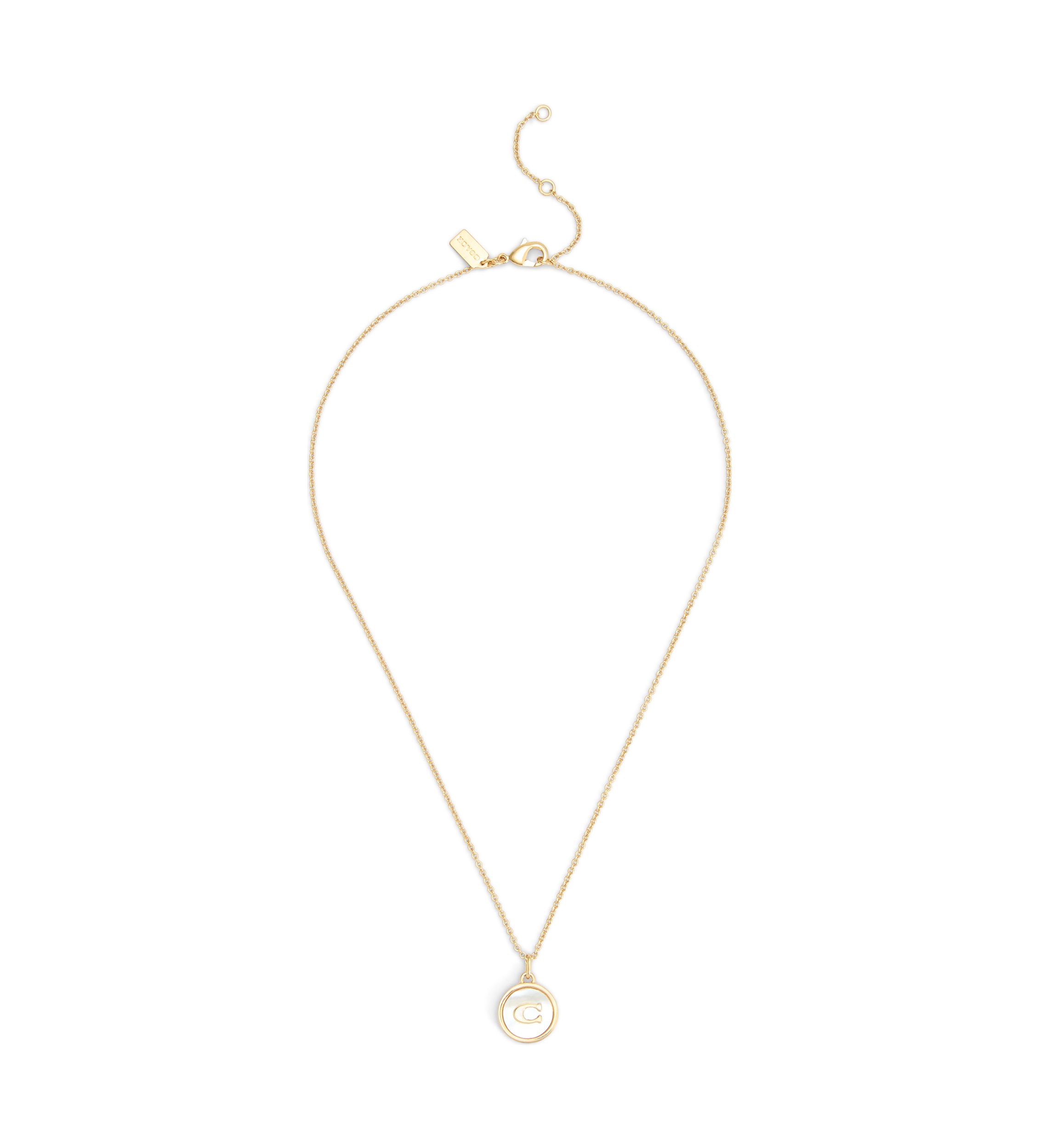 Signature Mother of Pearl Coin Pendant Necklace