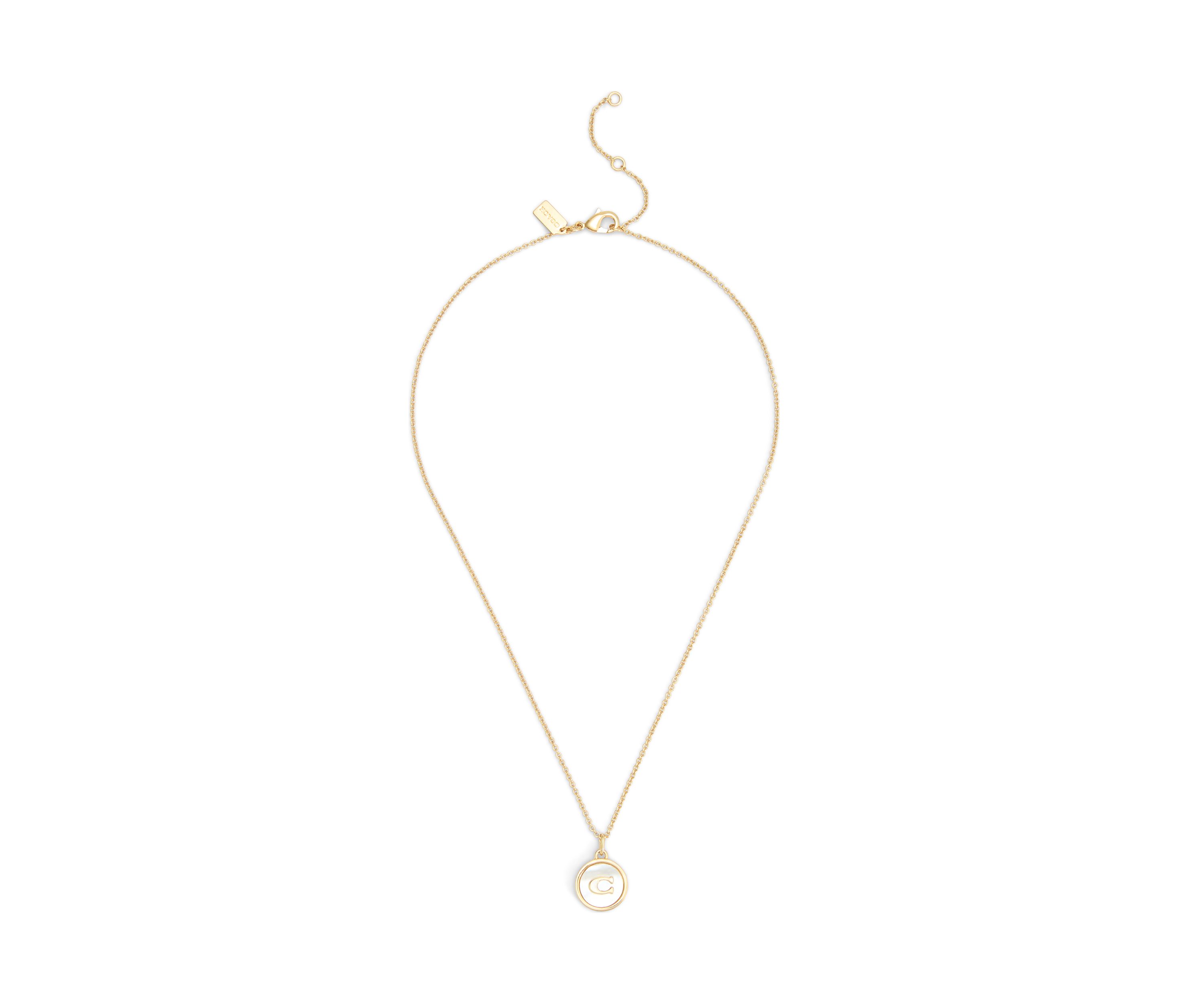 Signature Mother of Pearl Coin Pendant Necklace