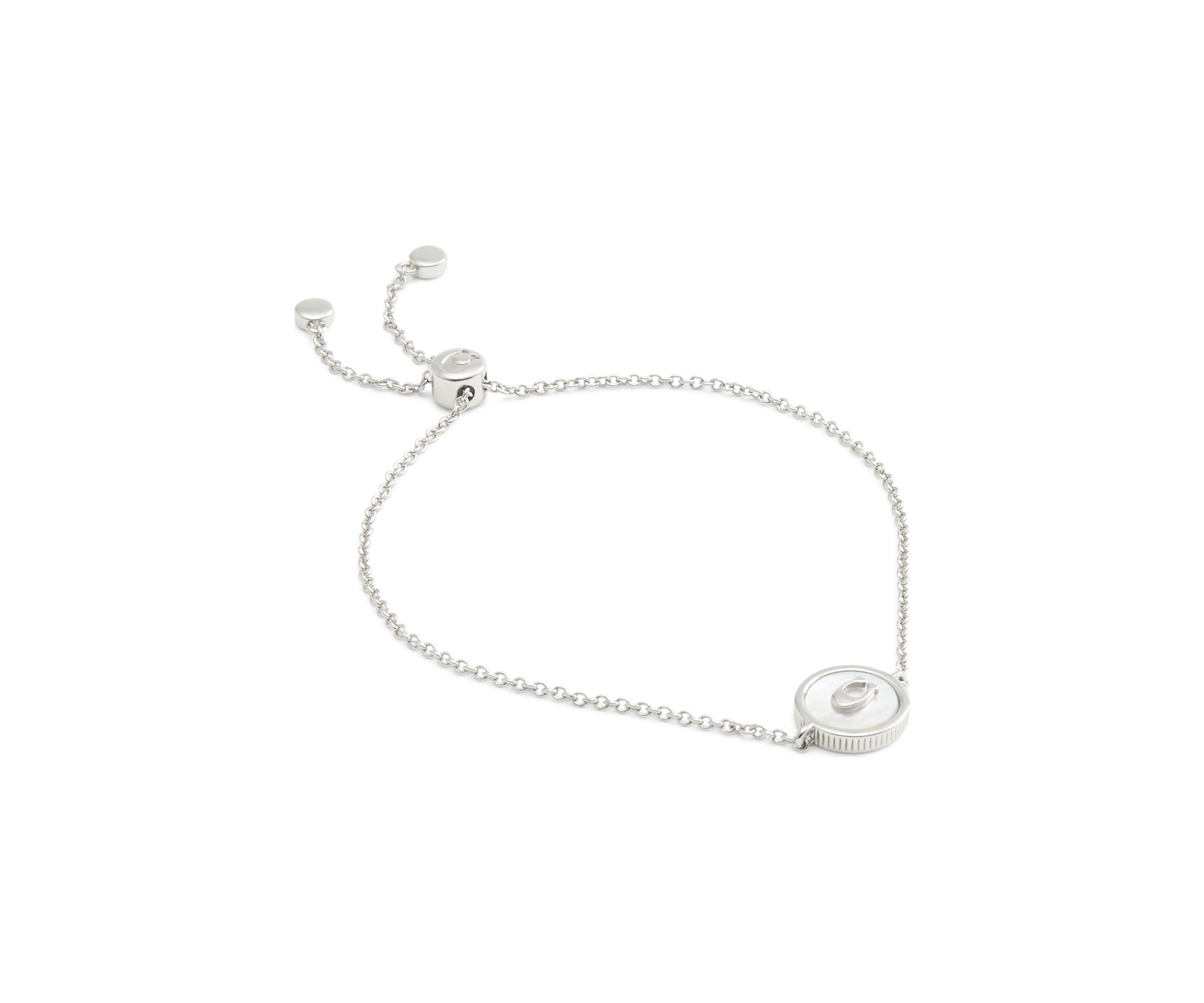 Signature Mother of Pearl Coin Slider Bracelet