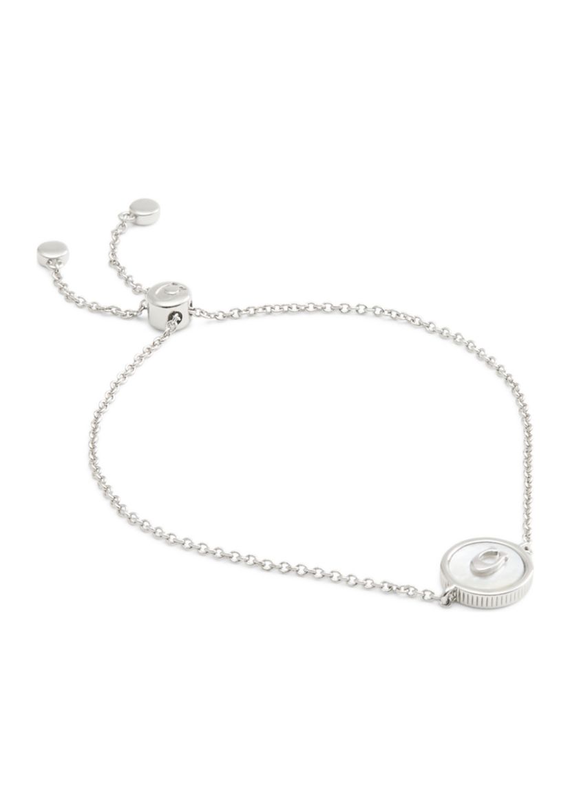 Signature Mother of Pearl Coin Slider Bracelet