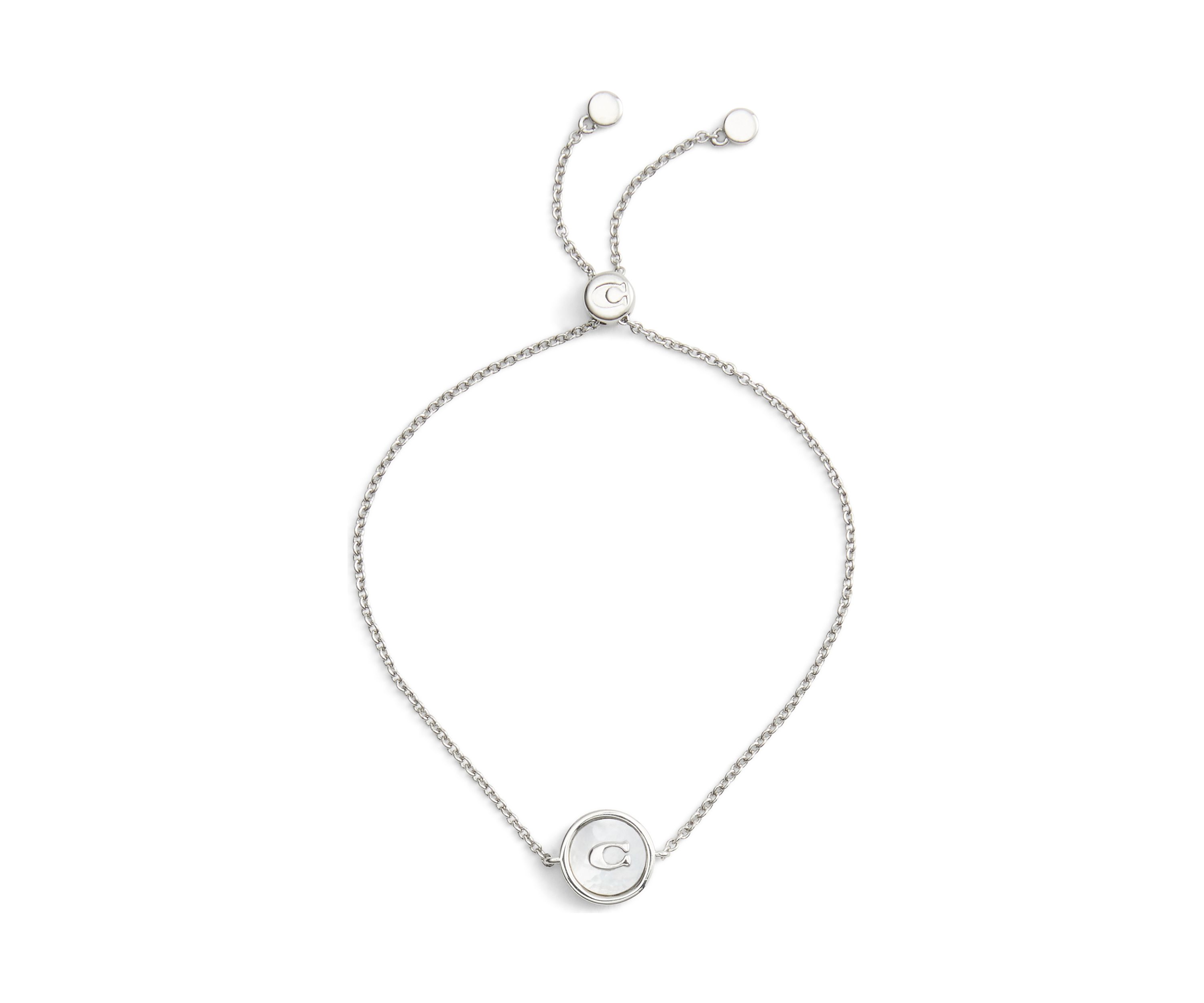 Signature Mother of Pearl Coin Slider Bracelet